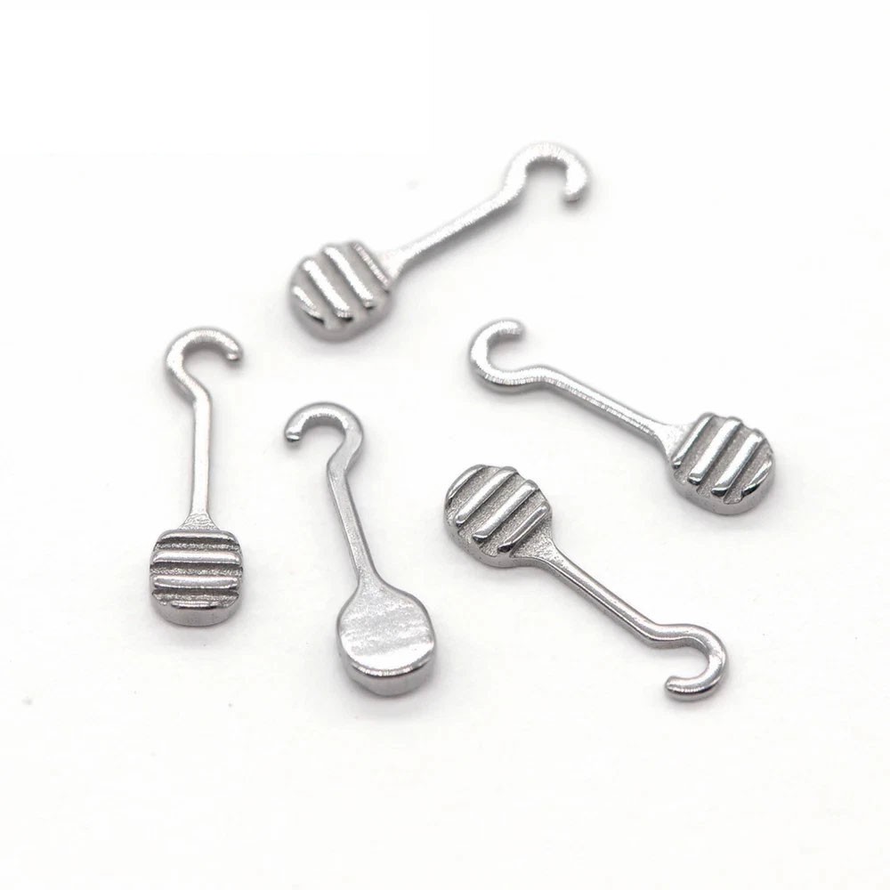 10 Pieces Bondable Sliding Crimpable Hook Long Curved 10Pcs/pack Left Right