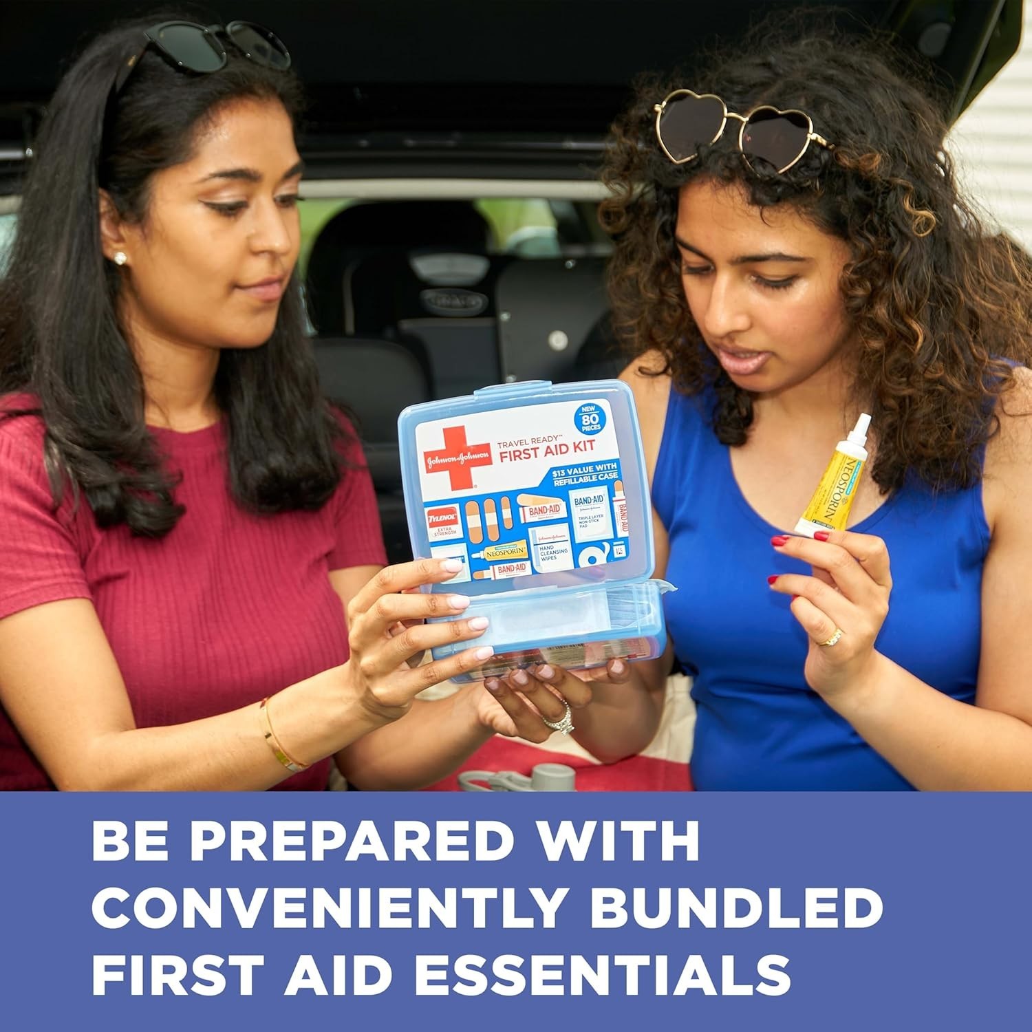 Band-Aid Brand Travel Ready Portable Emergency First Aid Kit For Minor Wound