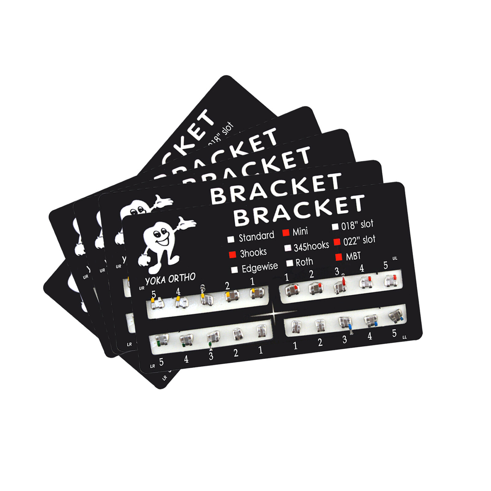YOKA Dental Ortho Metal Brackets Braces Mini Standard Roth MBT 022 018 345 Hooks