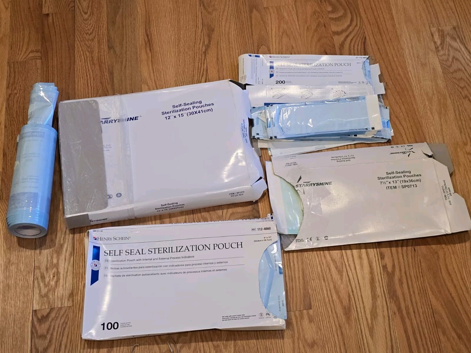 Henry Schein Self Seal Sterilization Pouch Mixed Lot Various Sizes For Autoclave