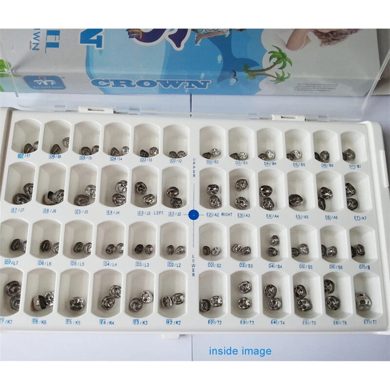 5/48/96pc Dental Kids Adult Crown Stainless Steel Primary Molar Crowns EASYINSMI