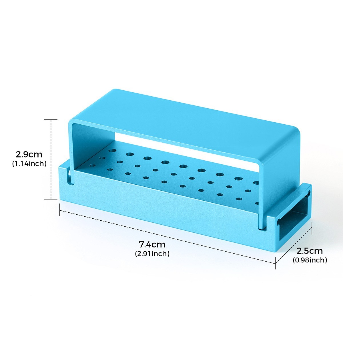 30 Holes Dental Bur Block Holder Disinfection Sterilization Box for RA FG Burs