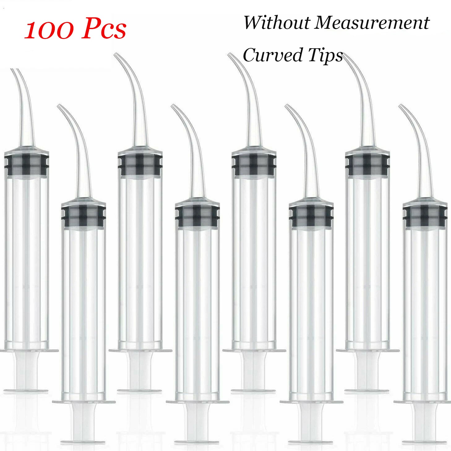 10 pcs Dental Disposable Curved Tip Utility Irrigation Syringes 12ml