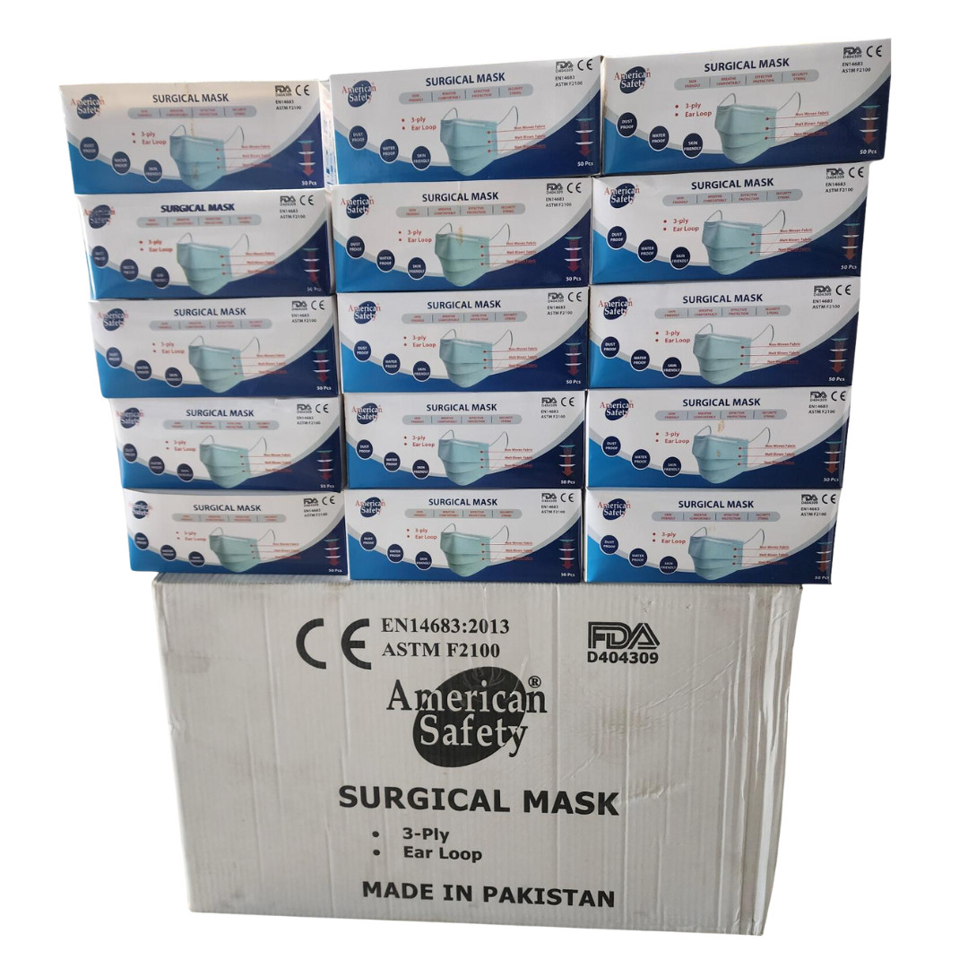 40 Boxes of 50 Disposable Face Masks, 3-Ply, 3 Layer Facial Cover Wholesale Bulk