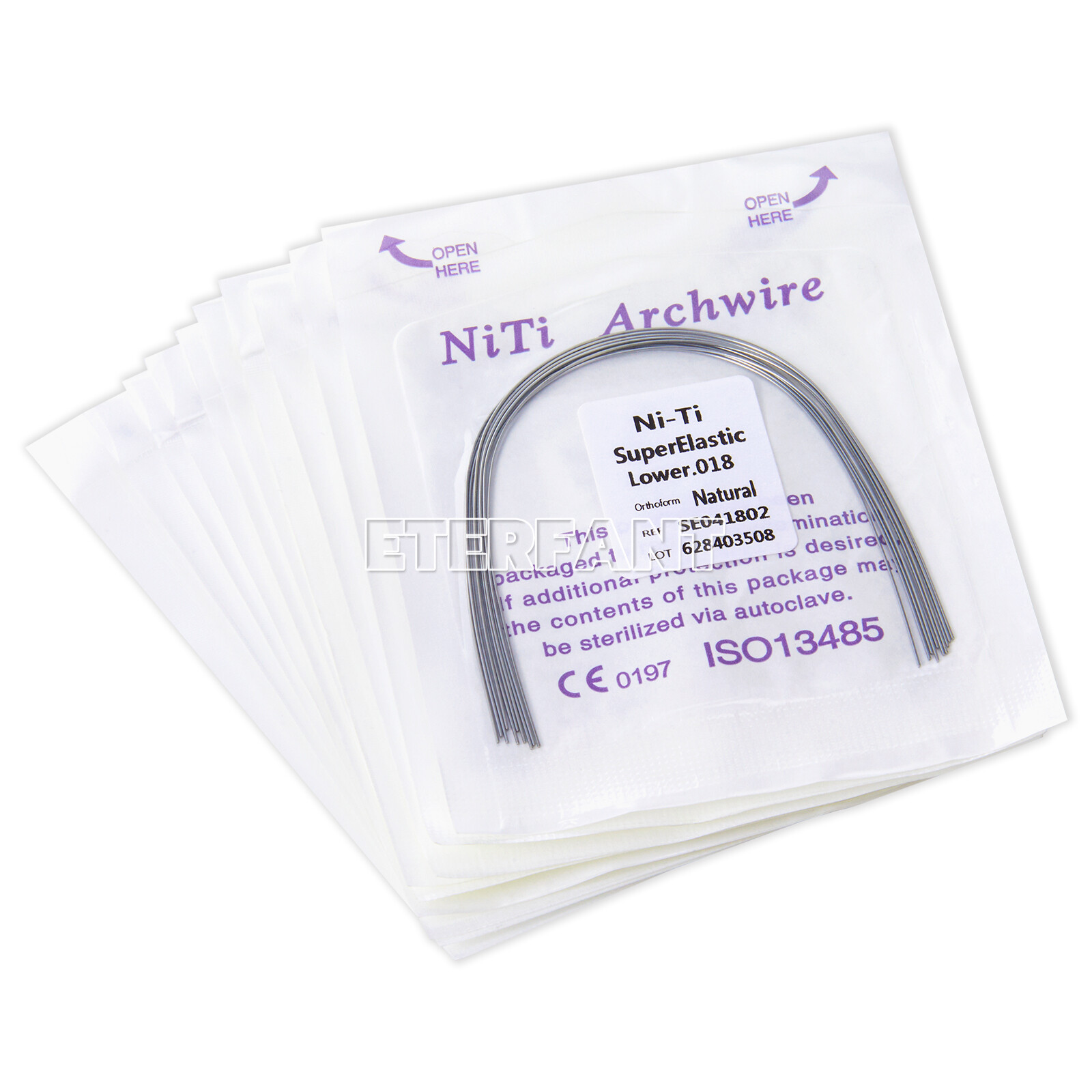 ETERFANT Dental Orthodontic Arch Wires Super Elastic Niti Natural Round 10PC/bag