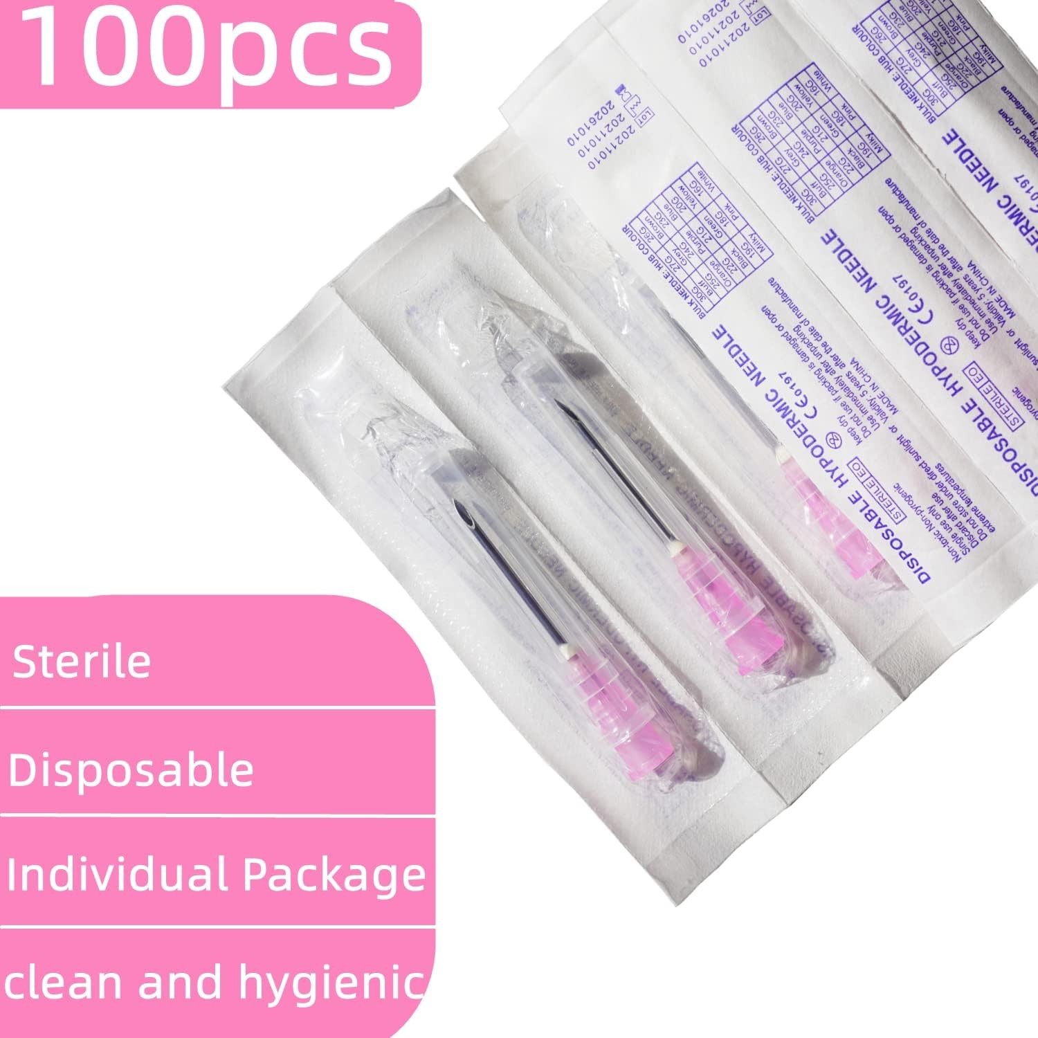 100 Pack 18Ga 1 Inch Sterile Disposable Needles – Precision for Scientists