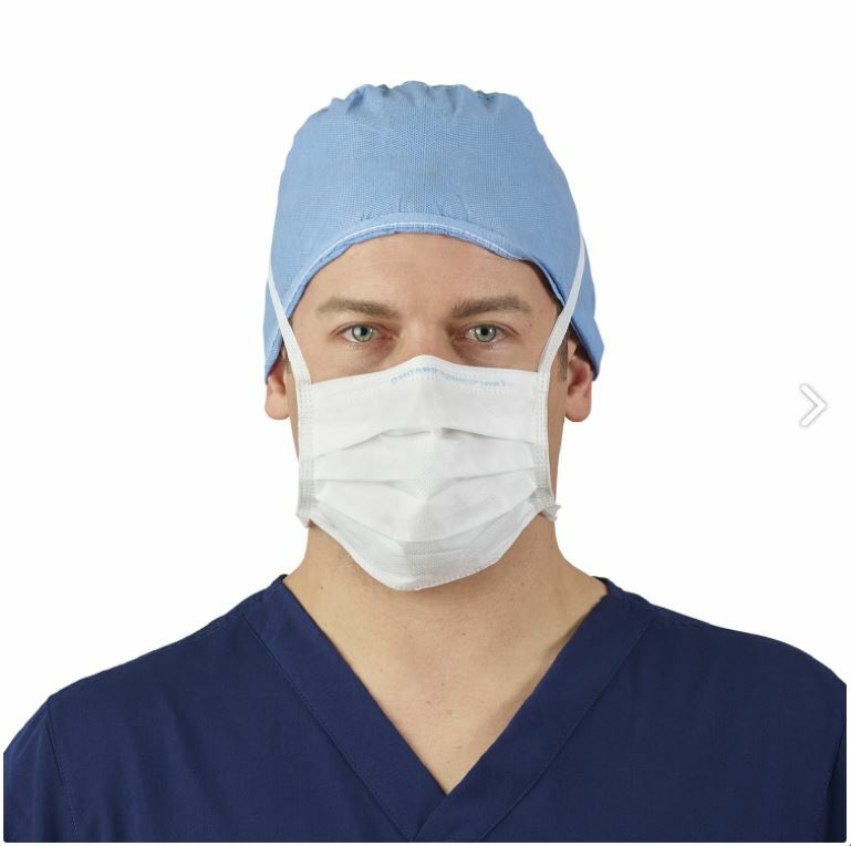 *50-Pieces* Halyard FluidShield ASTM Level 1 Surgical Face Mask Blue 28802