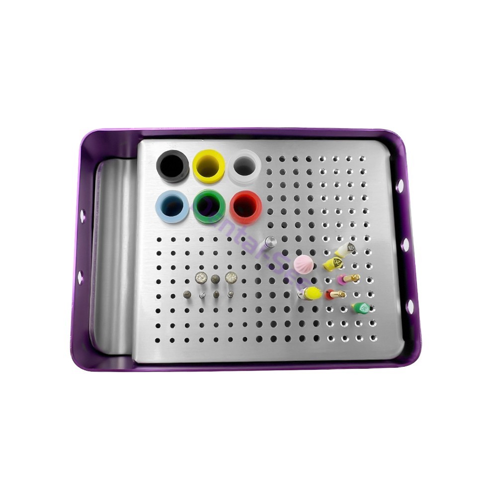 Dental Endo Box FG Files Bur Holder Autoclave Disinfection Box 180 Holes