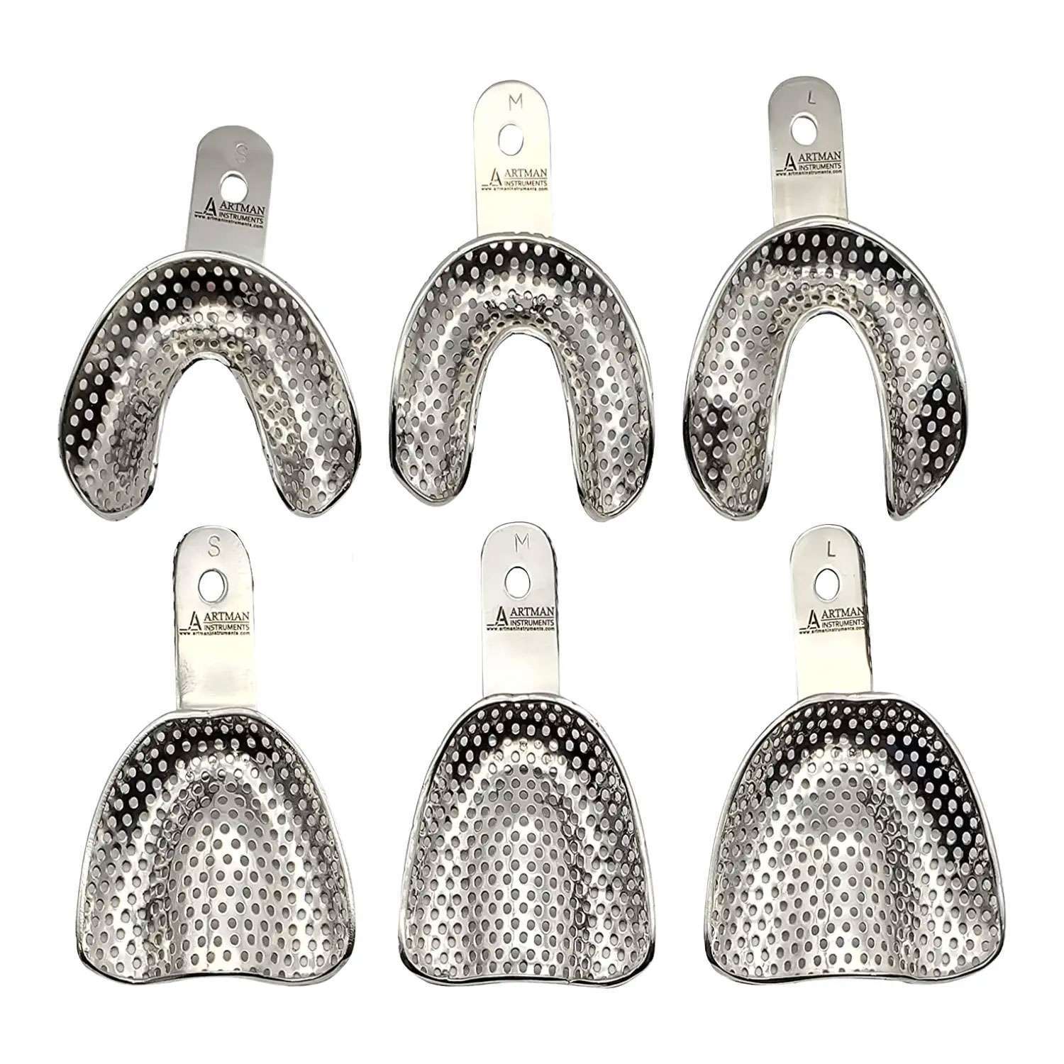 Artman Instruments Edentulous Dental Impression Trays, 6/Pk
