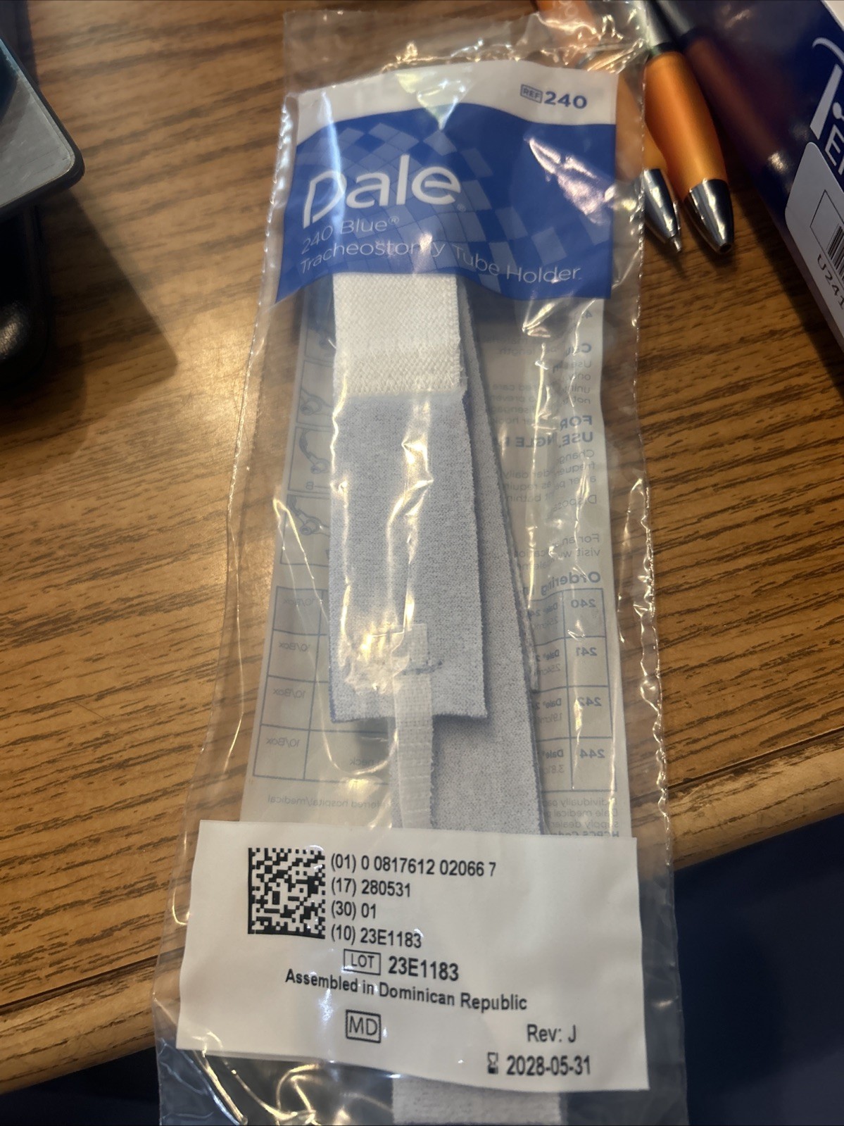 PT# -240 PT# # 240- Tube Holder Tracheostomy Dale Blue Adult One Size Fits Most