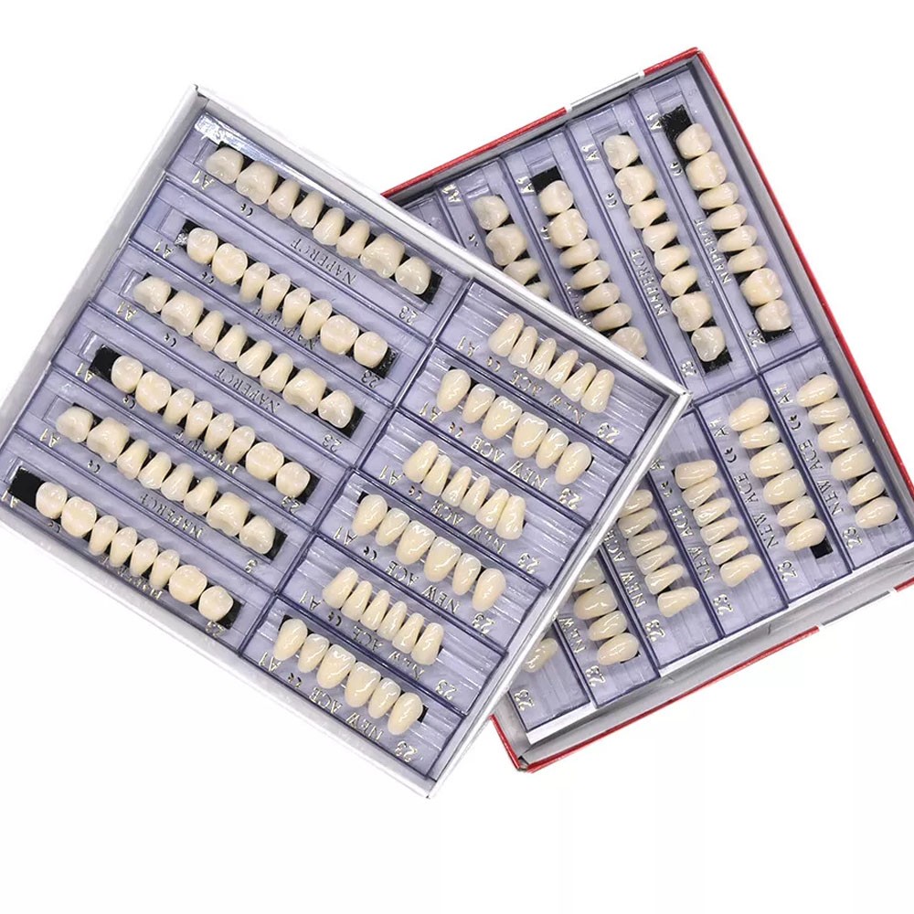 168Pc Dental Acrylic Resin False Teeth 23# Shade A1 Denture Full Upper Lower US
