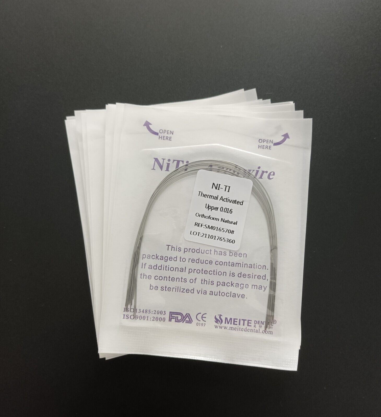 Dental Orthodontic Arcos Thermal Activated Niti Round Arch Wires Natural Form