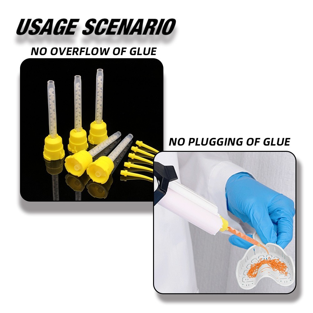 100Pcs Dental Mixing Tips Impression HP Tips 1:1 for Light Body USA