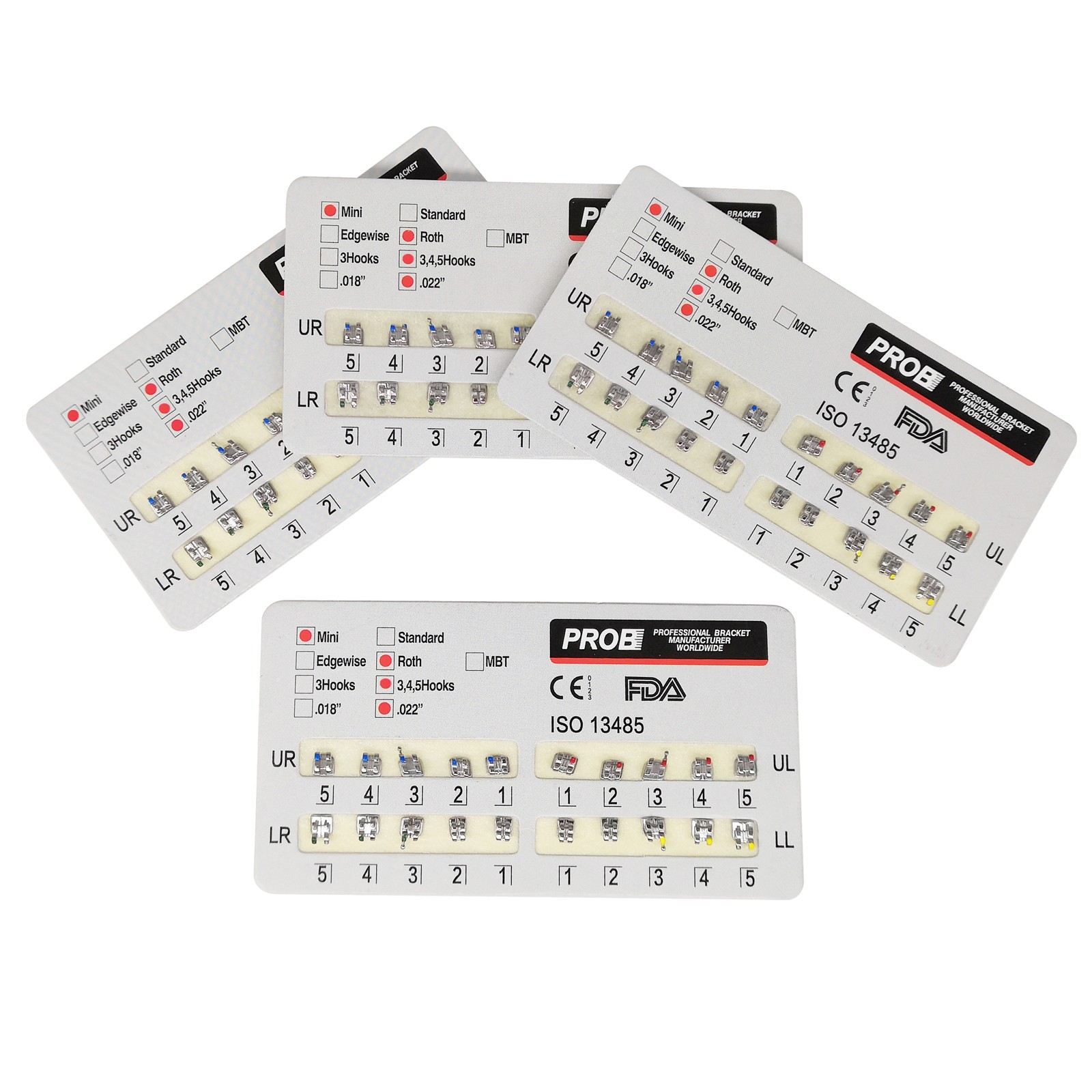 PROB Dental Orthodontic Brackets Brace Mini Roth MBT Standard 022/018 Hooks