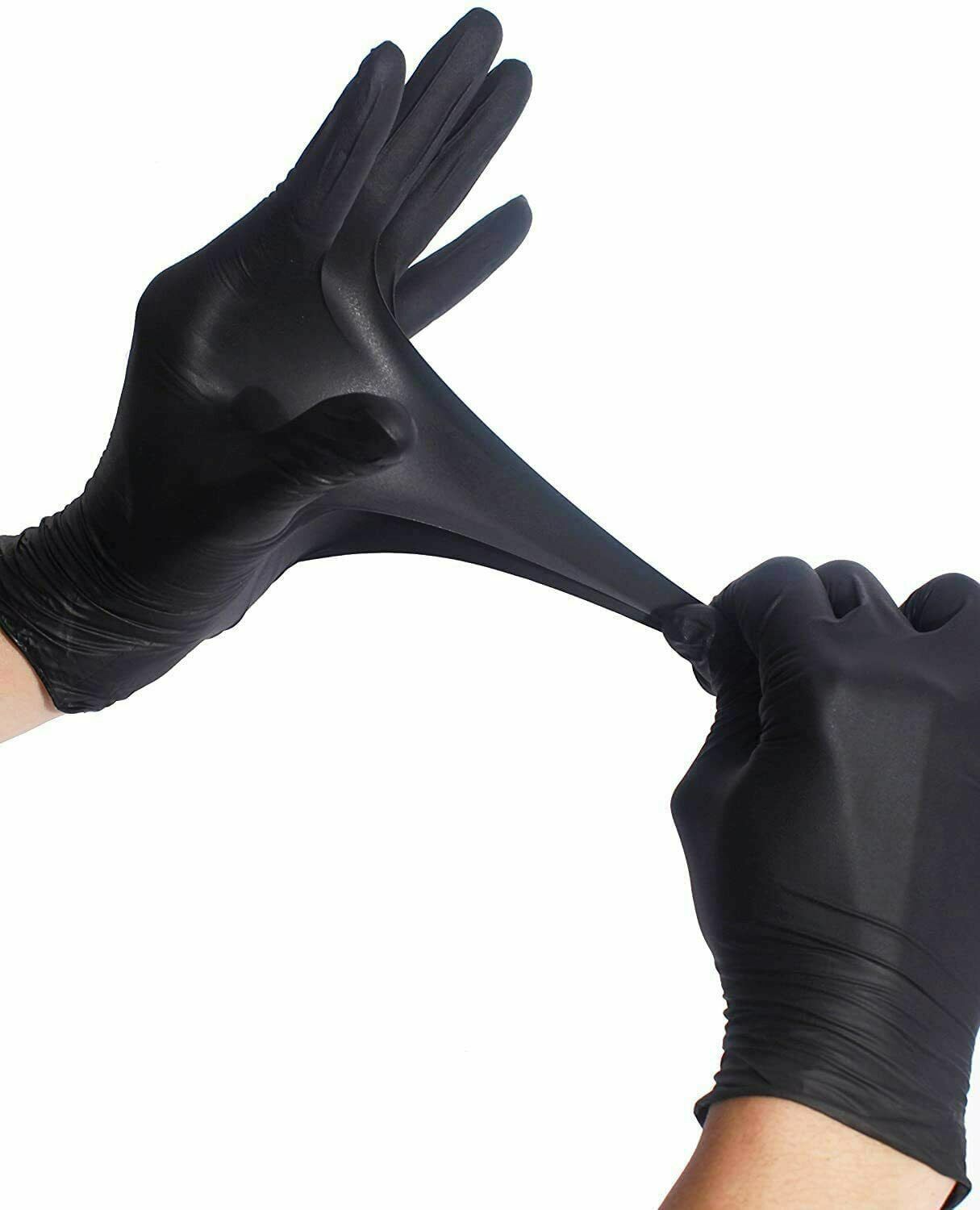 100/box /Black Nitrile Gloves 4 Mil Powder & Latex Free ExamGrade Gloves