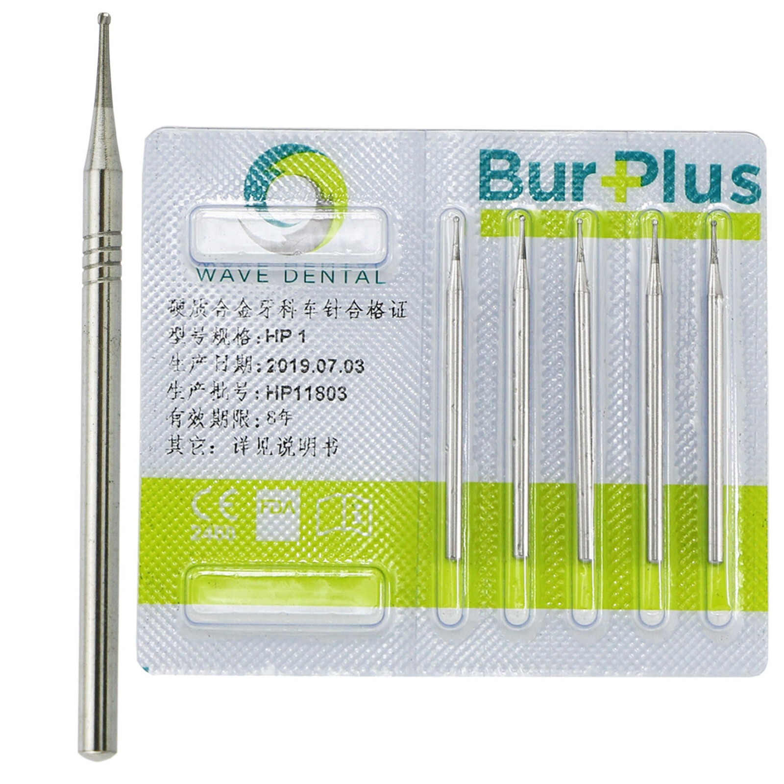 10Pcs Wave Dental Carbide Bur HP For Low Speed Round Straight HP 1 2 3 4 5 6 7 8