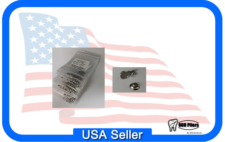 50 BONDABLE LINGUAL BUTTONS CURVED MESH BASE 10 pieces per pack A205b USA seller