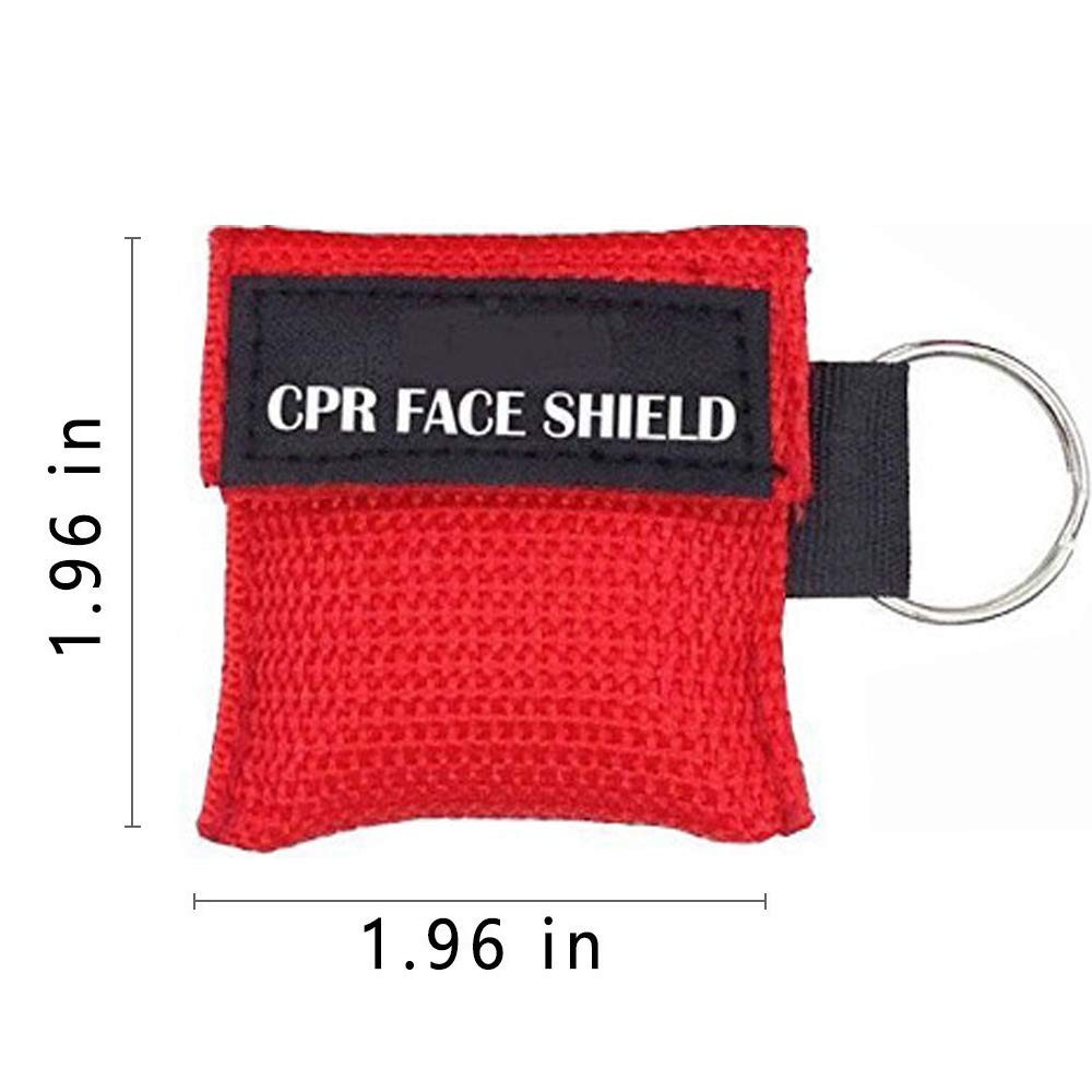 LSIKA-Z 10pcs CPR Face Shield Mask Keychain 10 Count (Pack of 1), Red-10