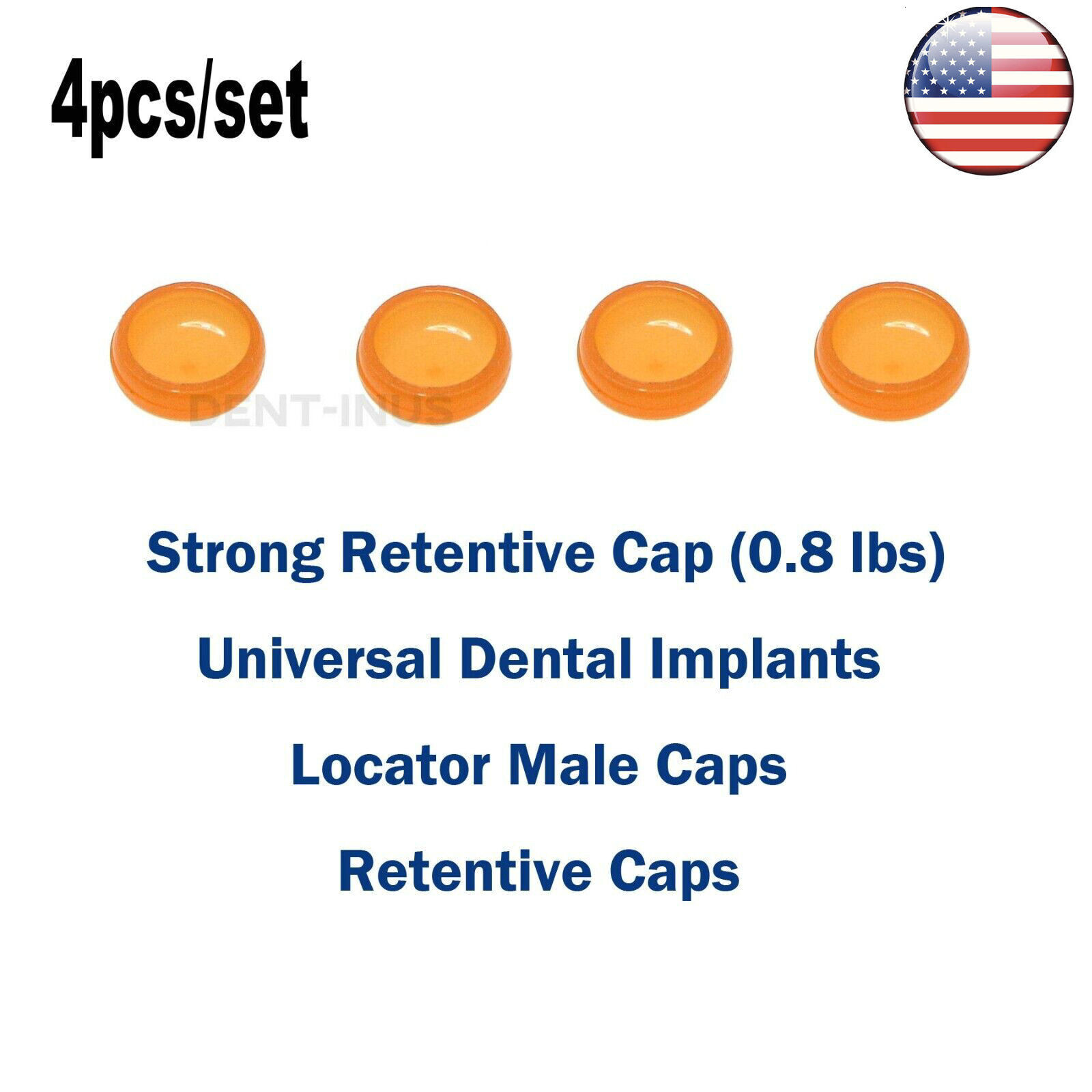 US Dental Hiossen Regular 3-5mm Attachment Abutment & Overdenture Male Caps Kits