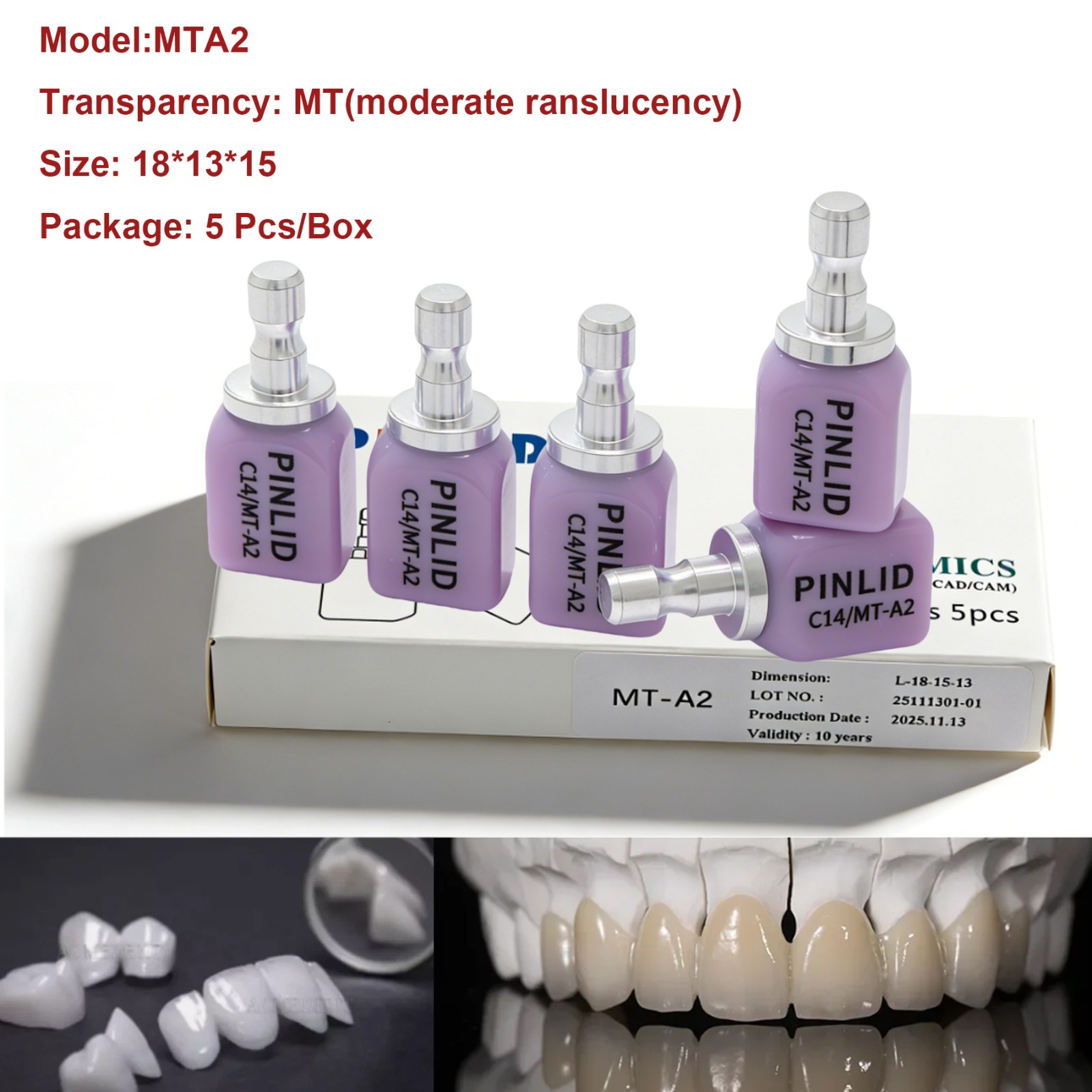 US Dental C14 MT Lithium Disilicate Glass-Ceramic CAD/CAM Blocks for CEREC/inLab