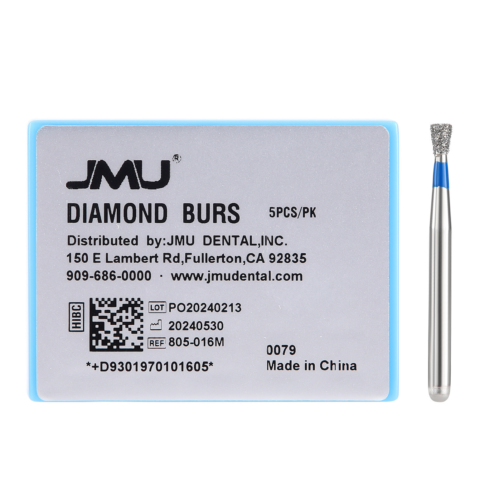 JMU Dental FG Diamond Burs for High Speed Handpiece Friction Grip Inverted Cone