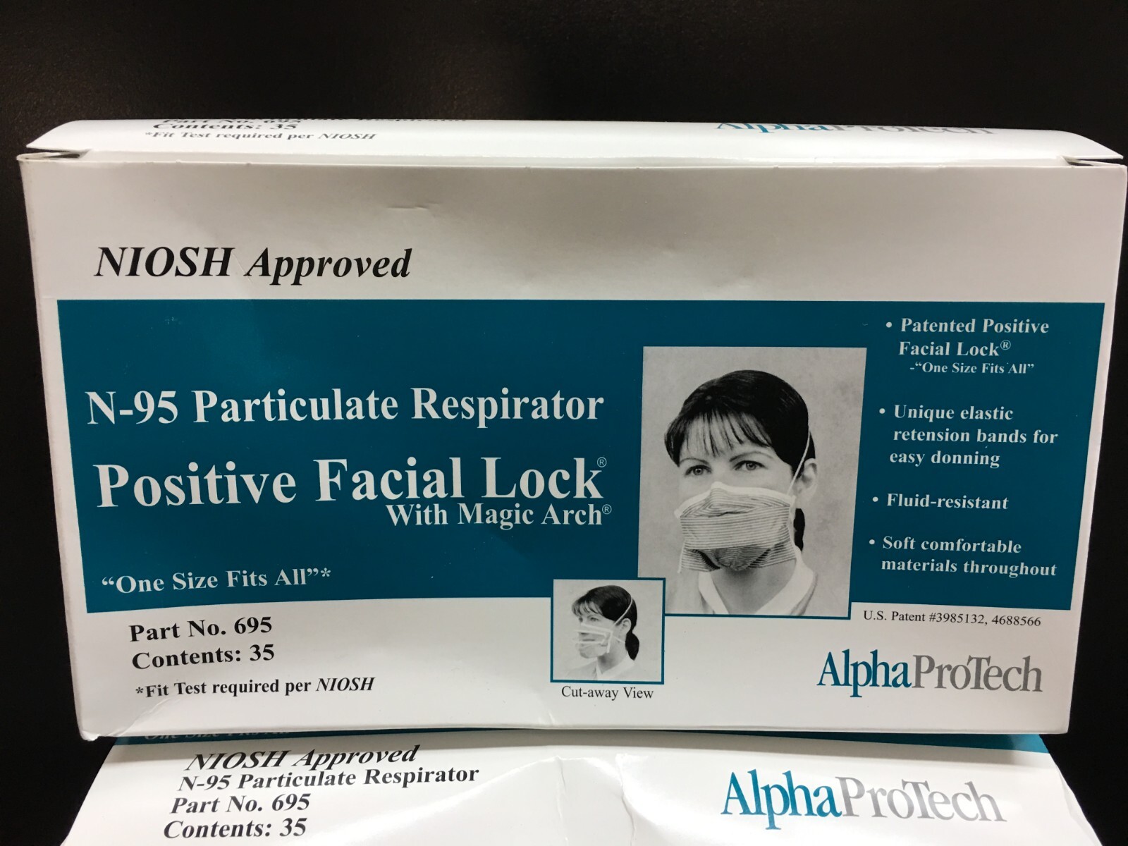 Alpha Pro Tech N-95 respirator particulate Masks Lot 2 PKS