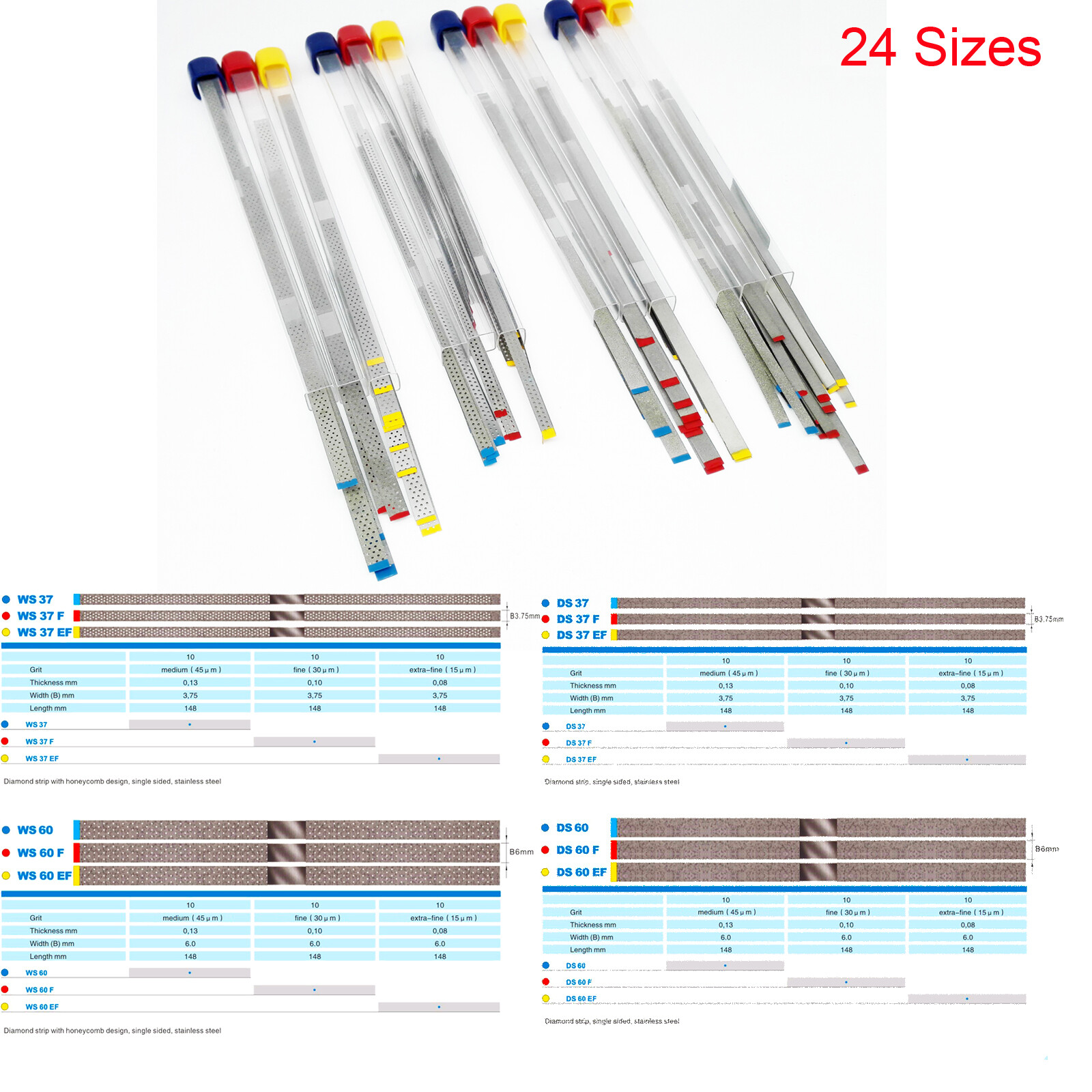 Dental Saw Diamond Polishing Finishing Strips Orthodontic IPR Strip Fine Medium