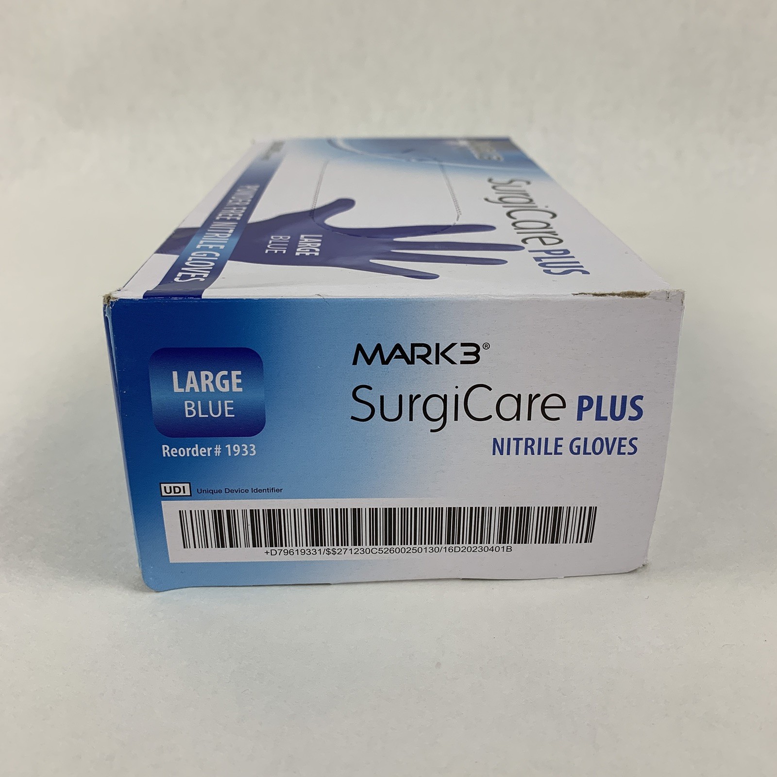 SurgiCare Plus Nitrile Exam Gloves Blue 200 Count Large MARK3 1933 New