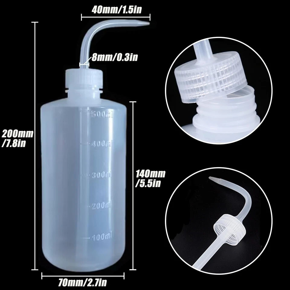 2 Pack 500ml Squeeze Bottles for Cleaning Watering and Lab Use