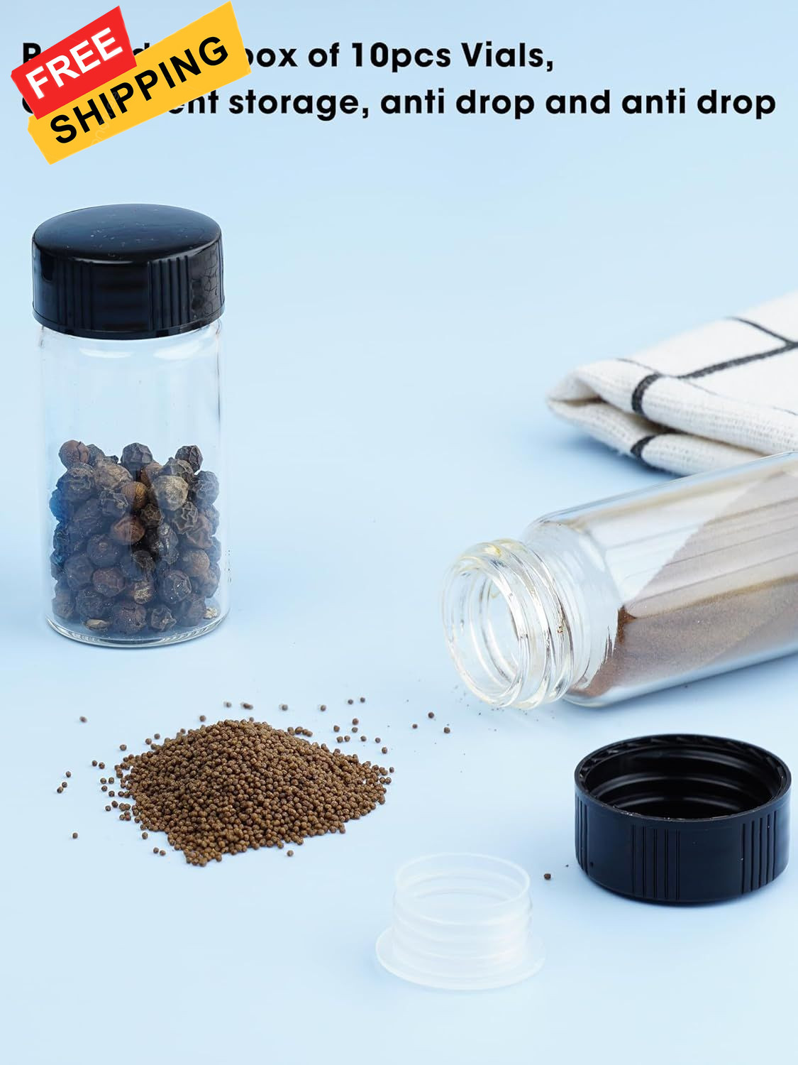 20ml Clear Small Glass Vials with Screw Caps, for 20ml-10pcs