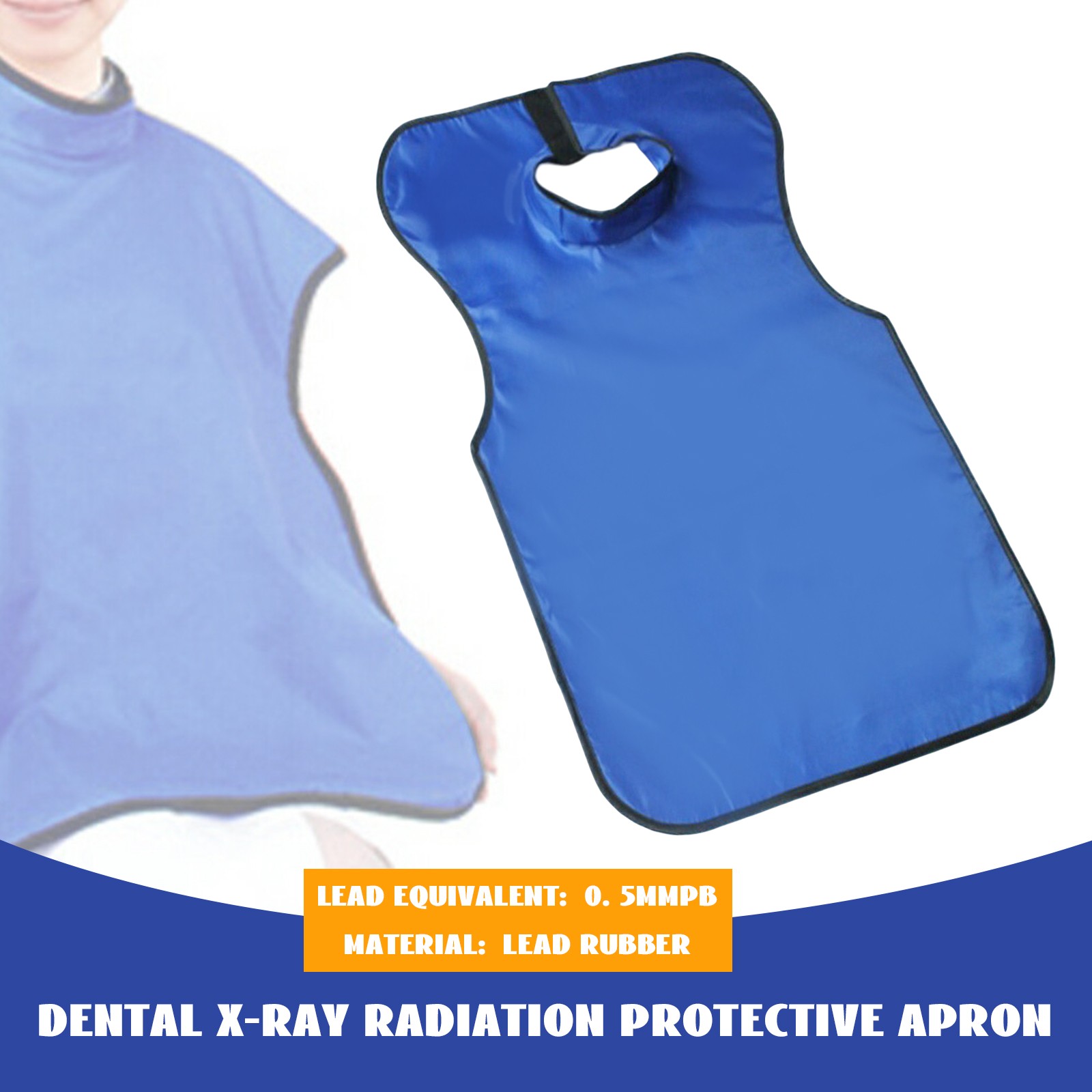 Adult Dental Lead X-Ray Apron w/ High Collar 0.5mmPb Medical Grade Lightweight