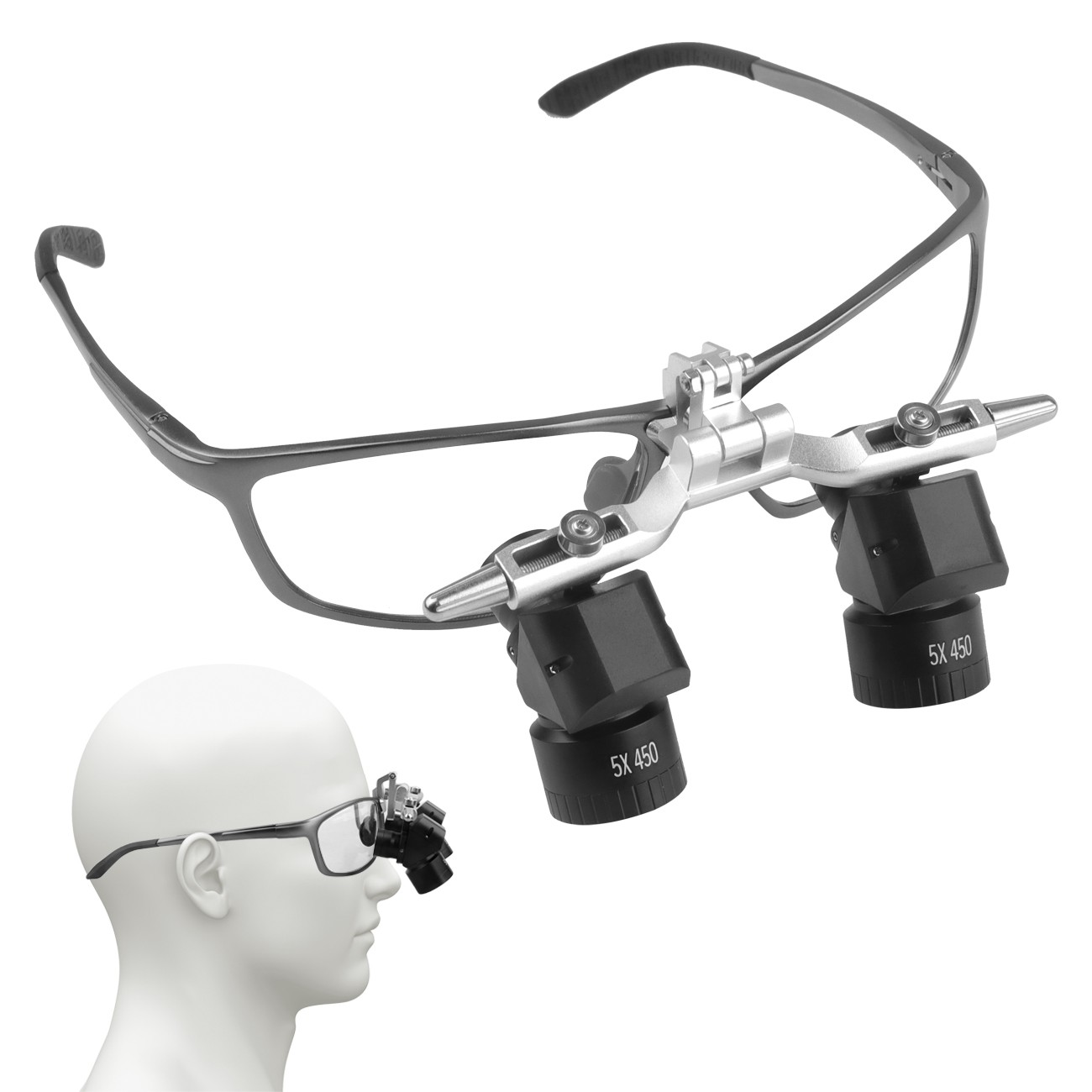 5X Dental Surgical Ergo Loupes Adjustable Working Distance Magnifying Glass US
