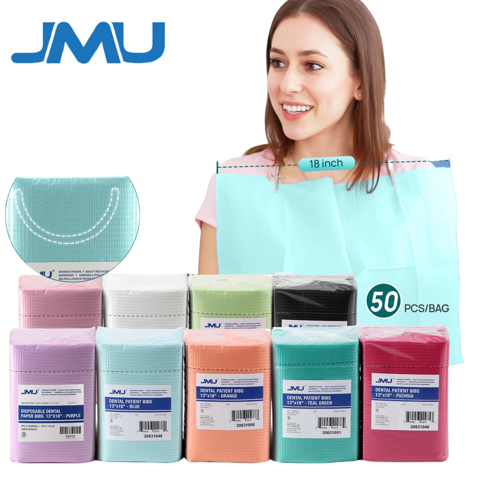 3-Ply Disposable Waterproof Dental Medical Bibs Three Layers 13″x18″ 200pcs