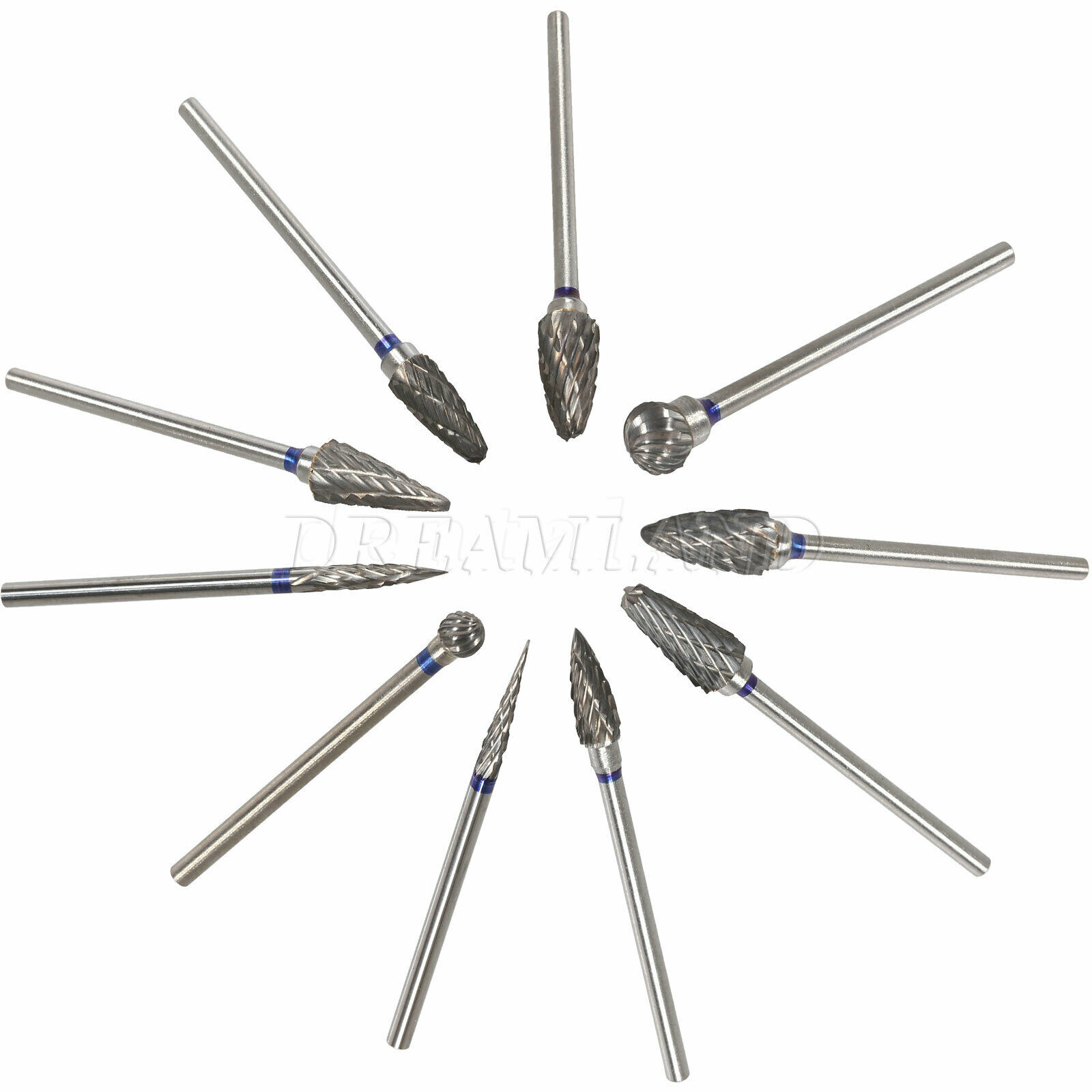 10 Dental Tungsten Carbide Cutter Burs Plaster Alloy Acrylic Drill 2.35MM HP2.35