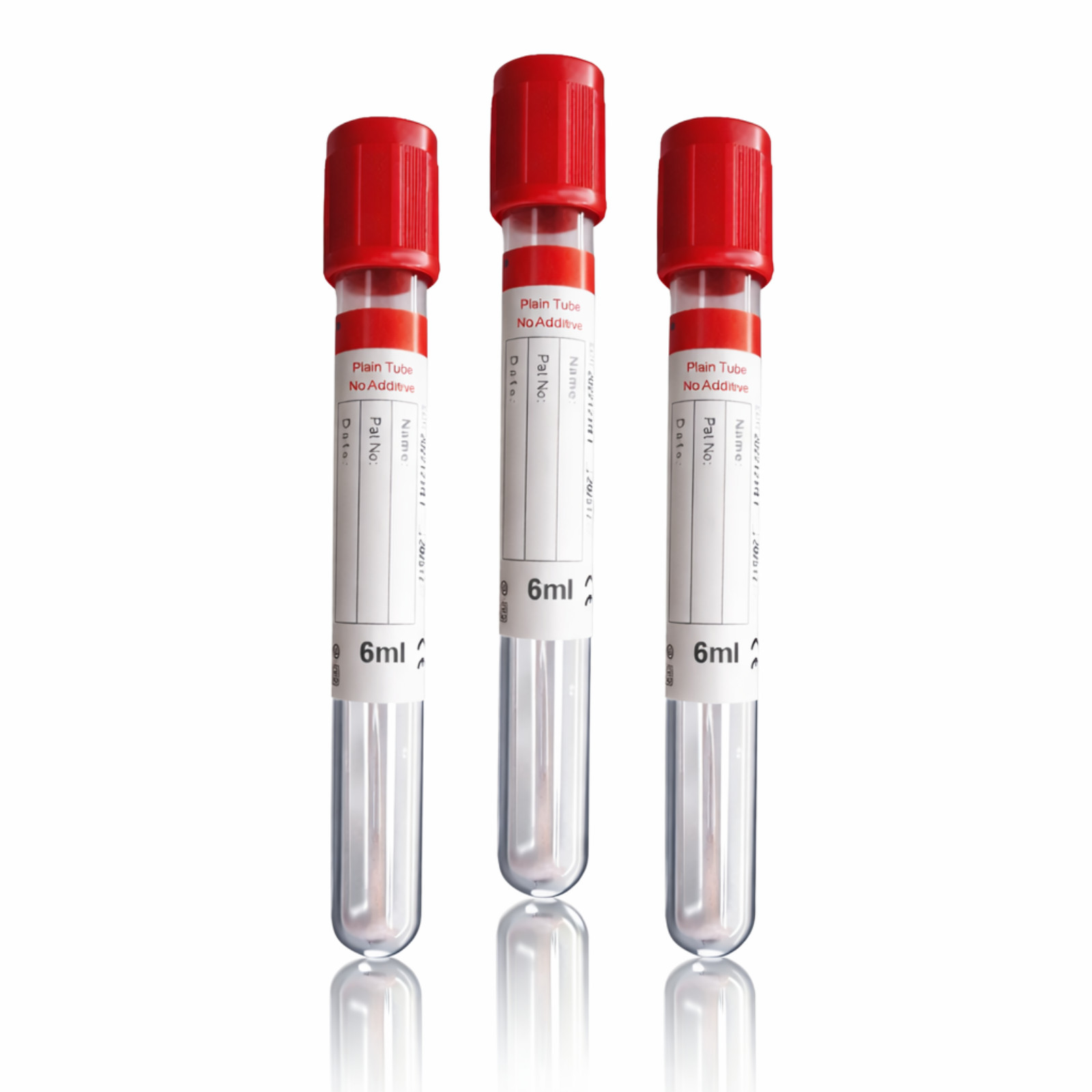 VACUUM BLOOD COLLECTION PLAIN TUBE NO ADDITIVE, RED TOP, 13x100mm 6mL, Exp 12/28