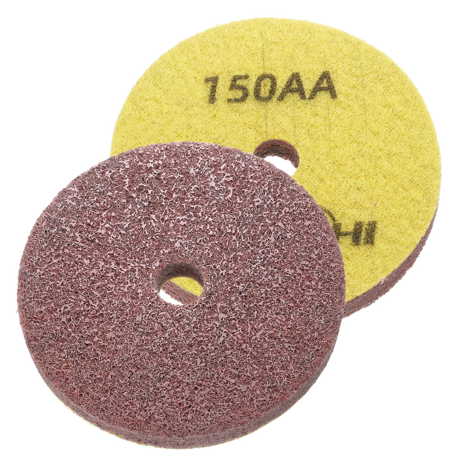 2pcs Diamond Sponge Fiber Polish Pad 4″ 150 Grit Polish Pad Yellow Brown