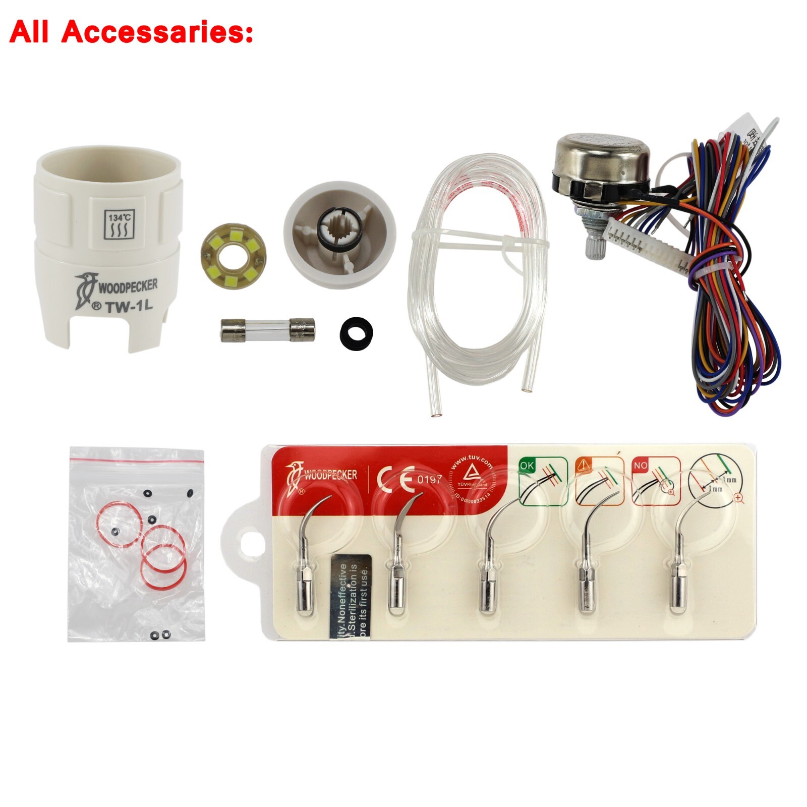 Woodpecker Dental Ultrasonic Piezo Scaler Tips HW-5L Handpiece UDS-N2 N3 LED G1