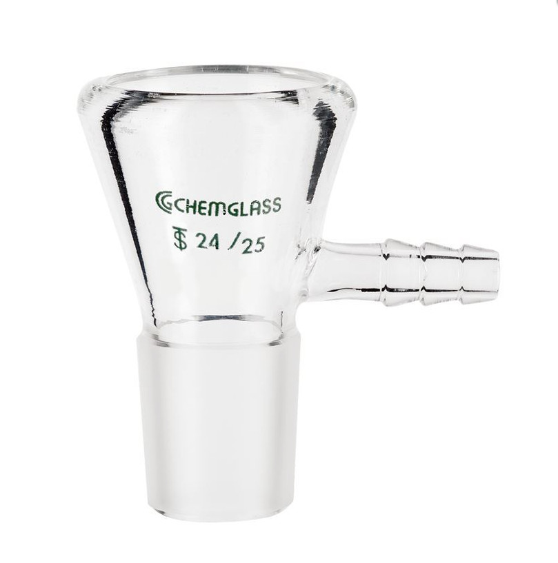 New Chemglass CG-1052-A-24 Adapter Vacuum Filter #3 Pluro Stopper 24/25 Joint