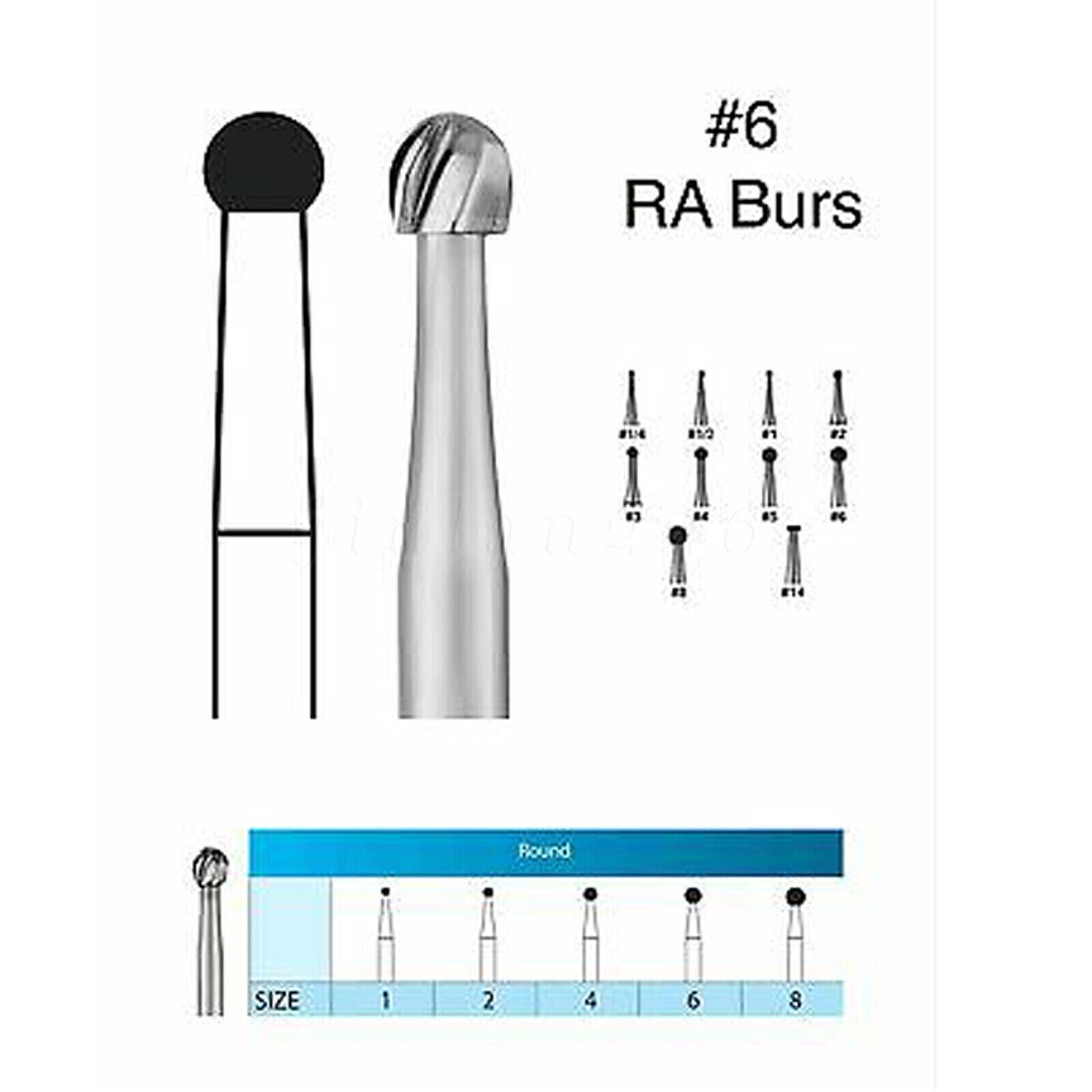 1-10 packs Burr Dental Round Latch Carbide Bur 22.5mm RA 1 For Slow handpiece u