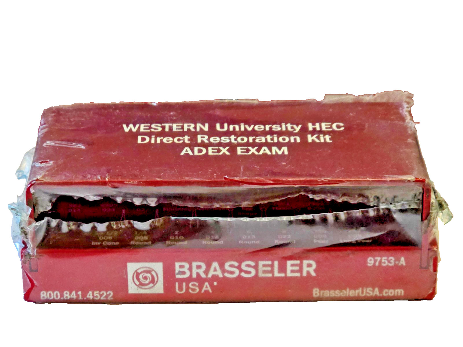 (4 NEW) BRESSELER ADEX EXAM, MK90QW, 9753-A RED Alum. Bur Blocks 20 FG Holes