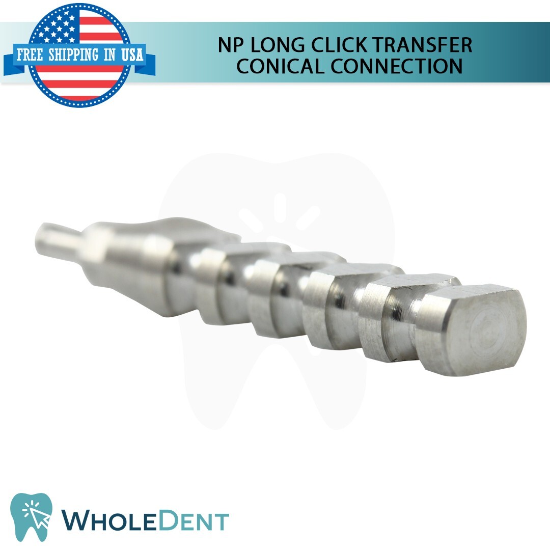 5x Dental NP Clip Transfer Impression Coping 15mm Closed Tray Conical 2.25mm