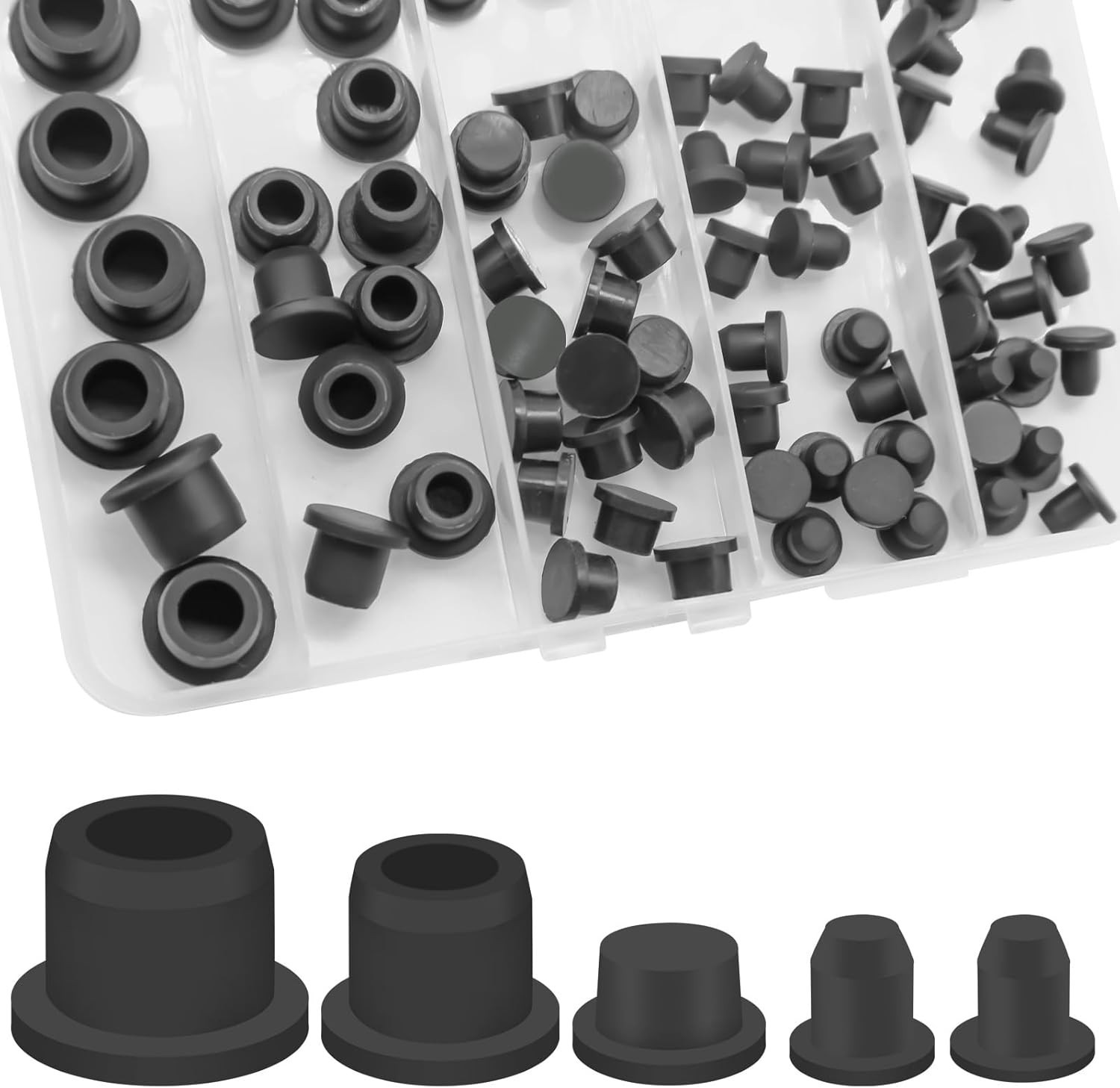 Assorted 76 Pcs High-Elastic Rubber Stoppers – Perfect for Home & Automotive