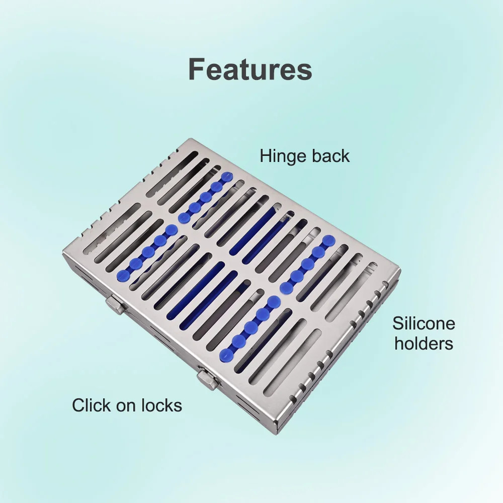 Dental Autoclavable Sterilization Cassette Rack Box Tray for 5/10/20 Instrument