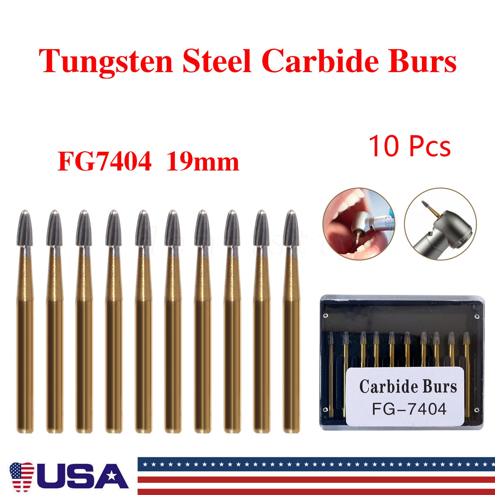 FG #7404 Egg Shape Trimming & Finishing Burs 10/Pk