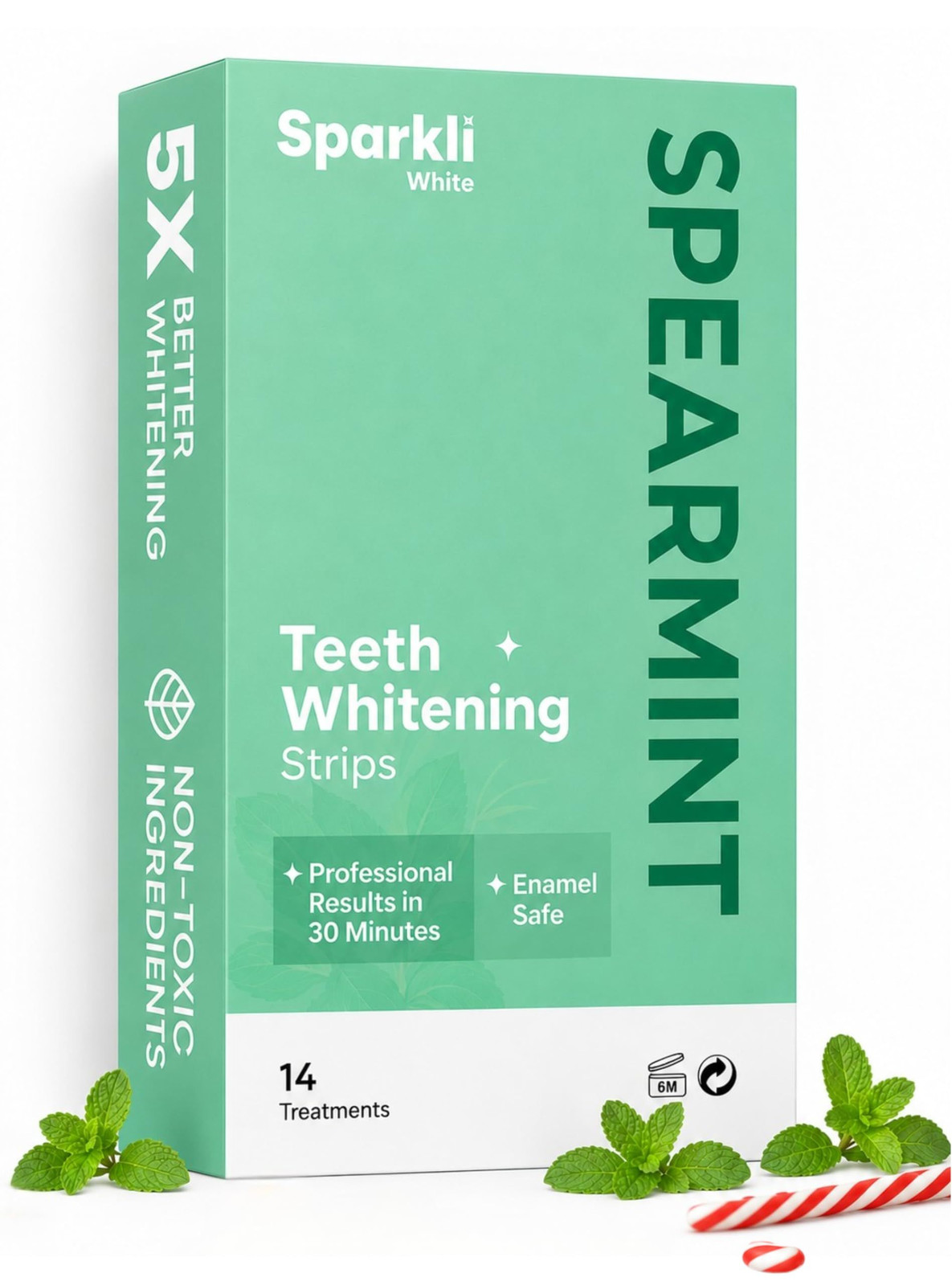 SparkliWhite Teeth Whitening Strips-Dentist 1 Count (Pack of 1), Mint