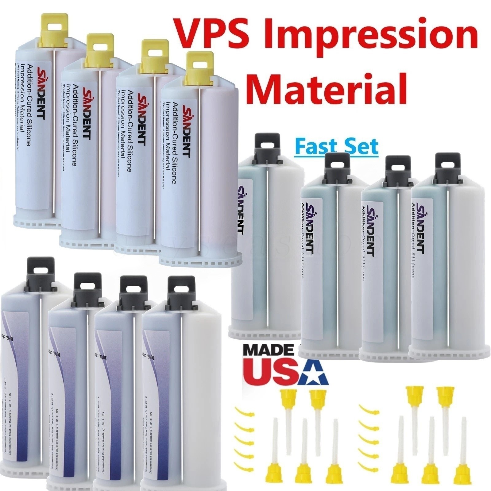 SANDENT Dental Impression Material Silicone Putty Heavy/Light/Medium Body Fast