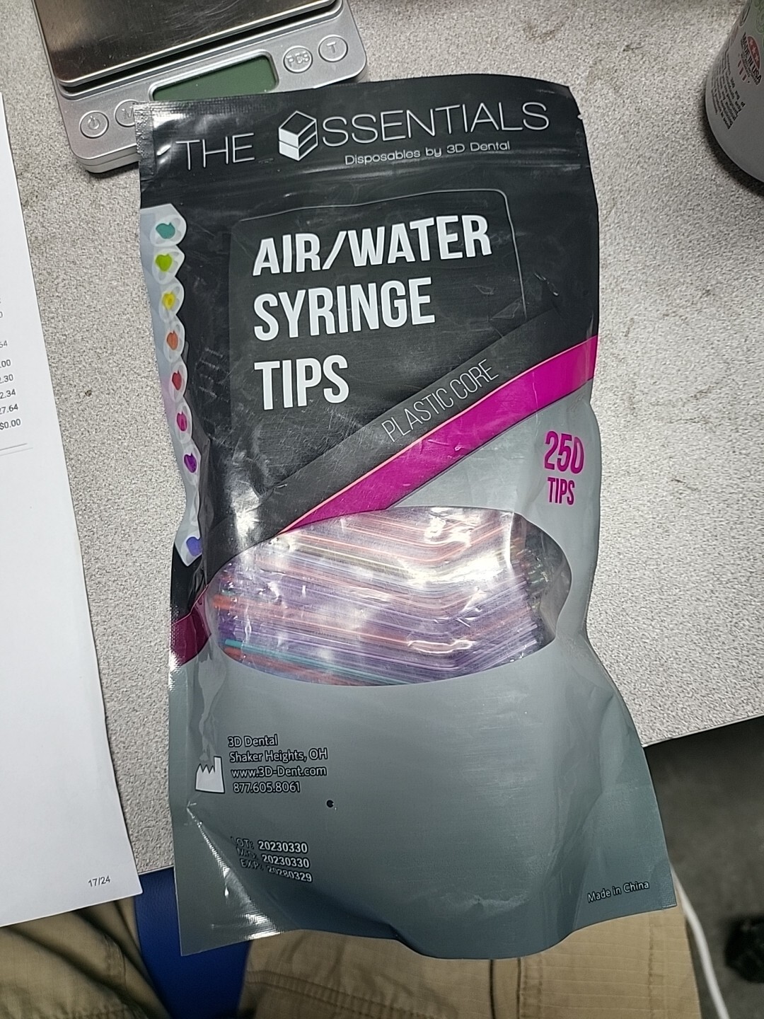 THE ESSENTIALS WATER/AIR SYRINGE TIP MULTI COLORED ASSORTED 250/PACK DISPOSABLE