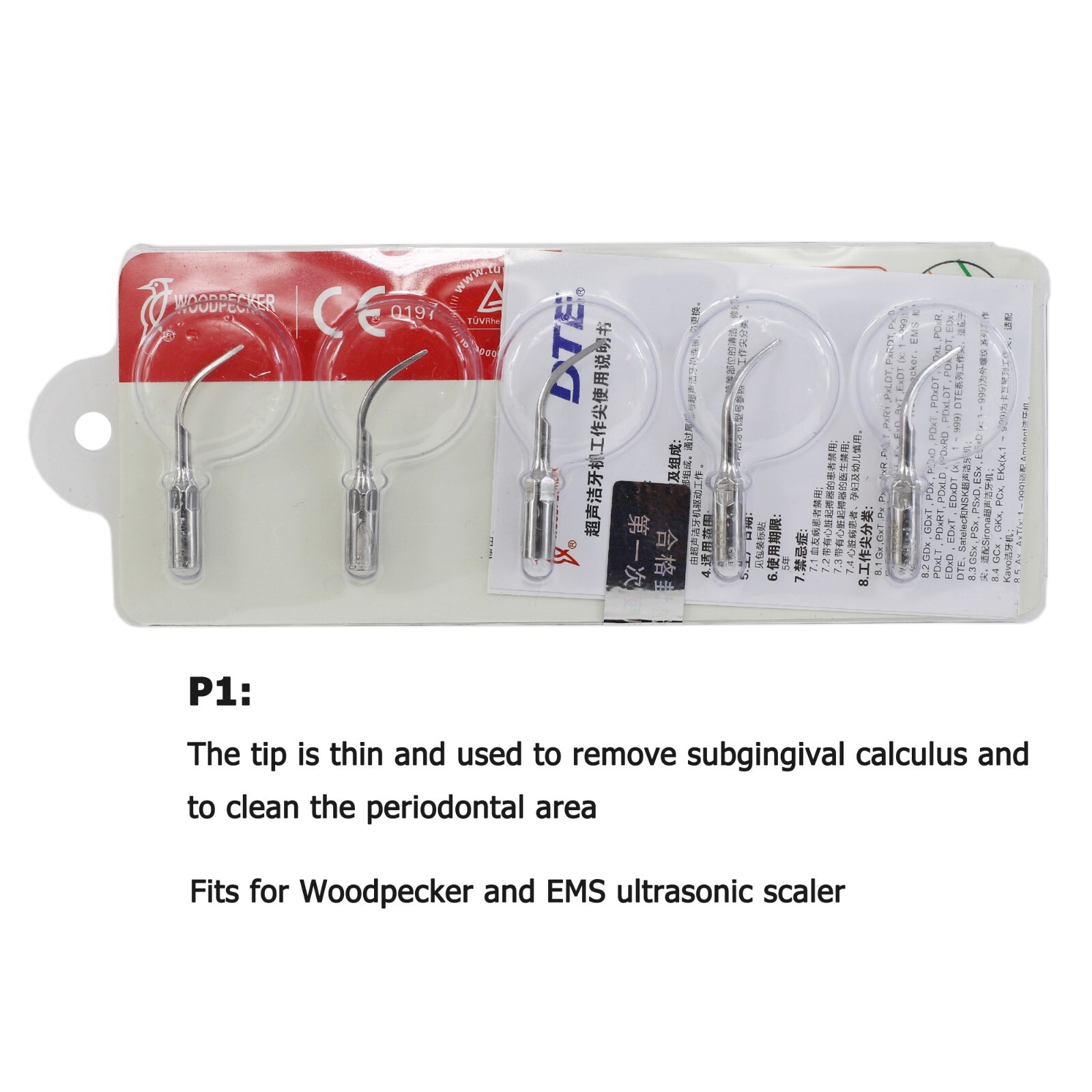 Woodpecker Dental Ultrasonic Scaler HW-5L Handpiece Piezo Tips G1 P1 UDS-N3 LED