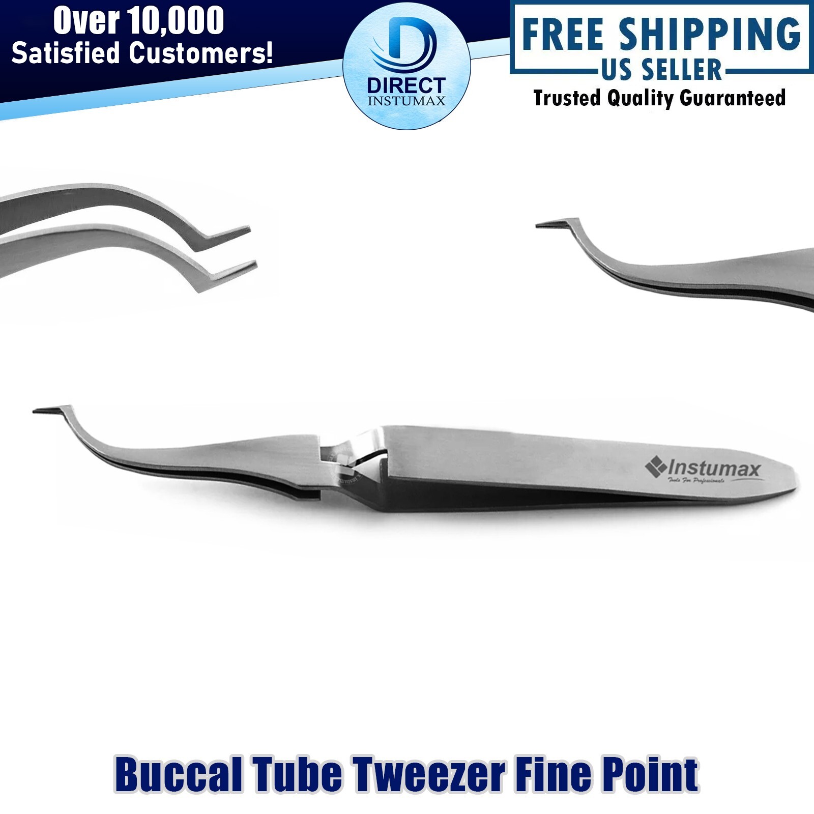 3Pcs Basic Ortho Set Band Pusher, Twirl-On Elastic Placer Buccal Bracket Tweezer