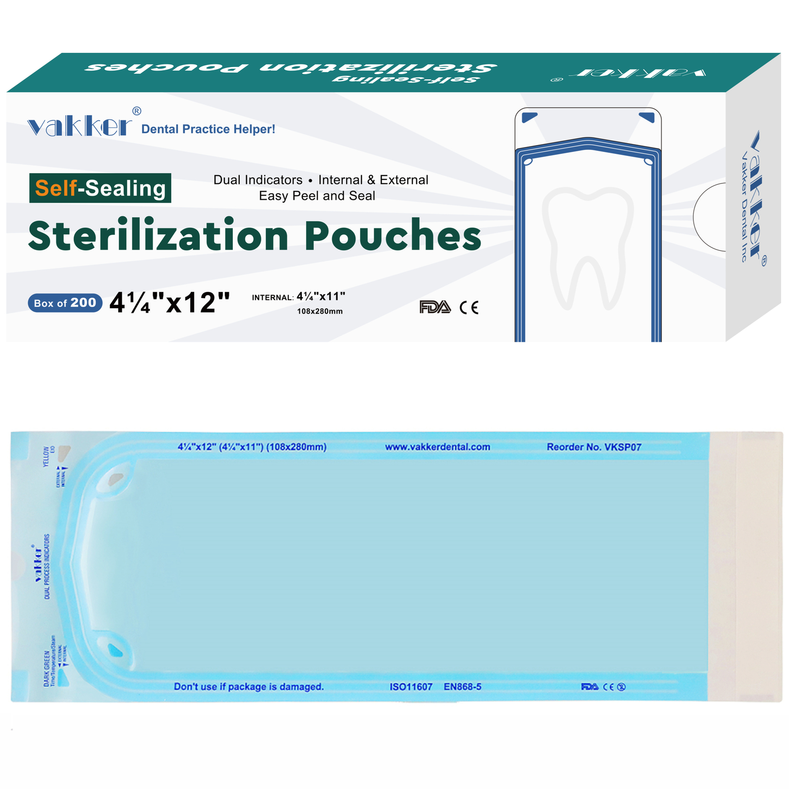 All Size Dental Self Seal Sterilization Pouches Autoclave Sterilizer Bag FDA